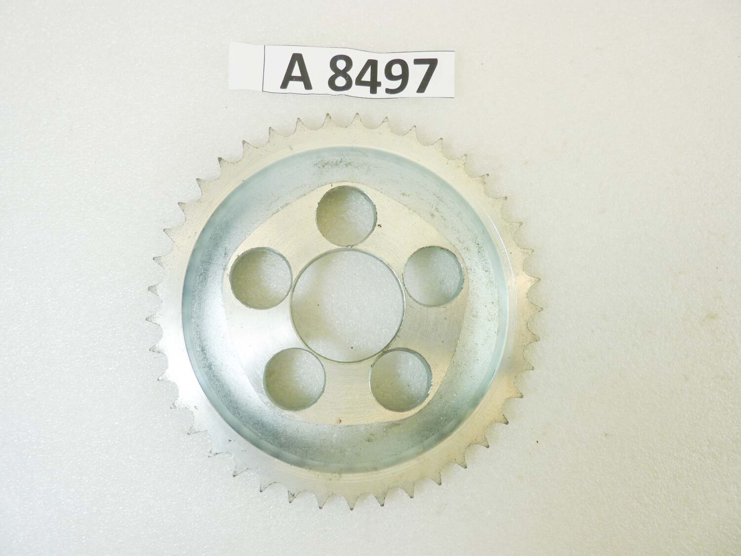Corona 41 denti passo 428 diam foro centrale 46 mm diam est 171 mm moto epoca Guzzi Gilera Benelli Motobi MV Agusta Morini Malaguti Ducati Cagiva Aprilia vari modelli NUOVO fondo di magazzino vedi foto leggi descrizione - immagine 6