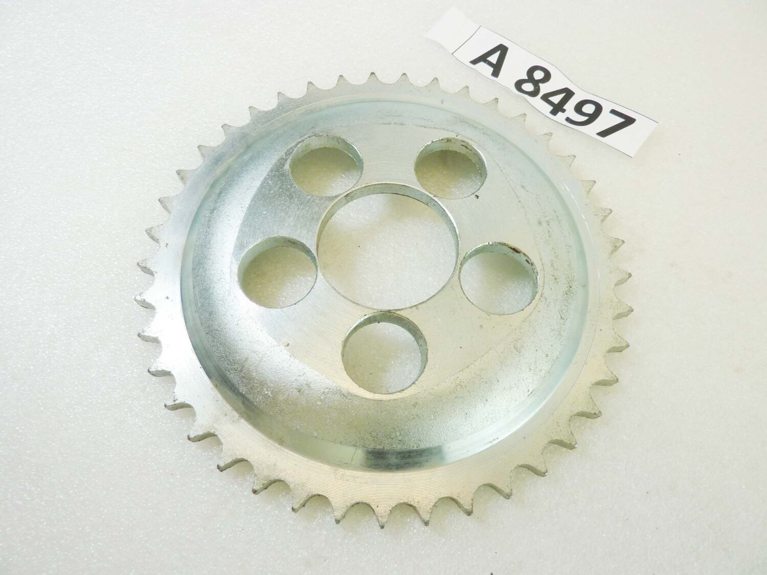Corona 41 denti passo 428 diam foro centrale 46 mm diam est 171 mm moto epoca Guzzi Gilera Benelli Motobi MV Agusta Morini Malaguti Ducati Cagiva Aprilia vari modelli NUOVO fondo di magazzino vedi foto leggi descrizione - immagine 9