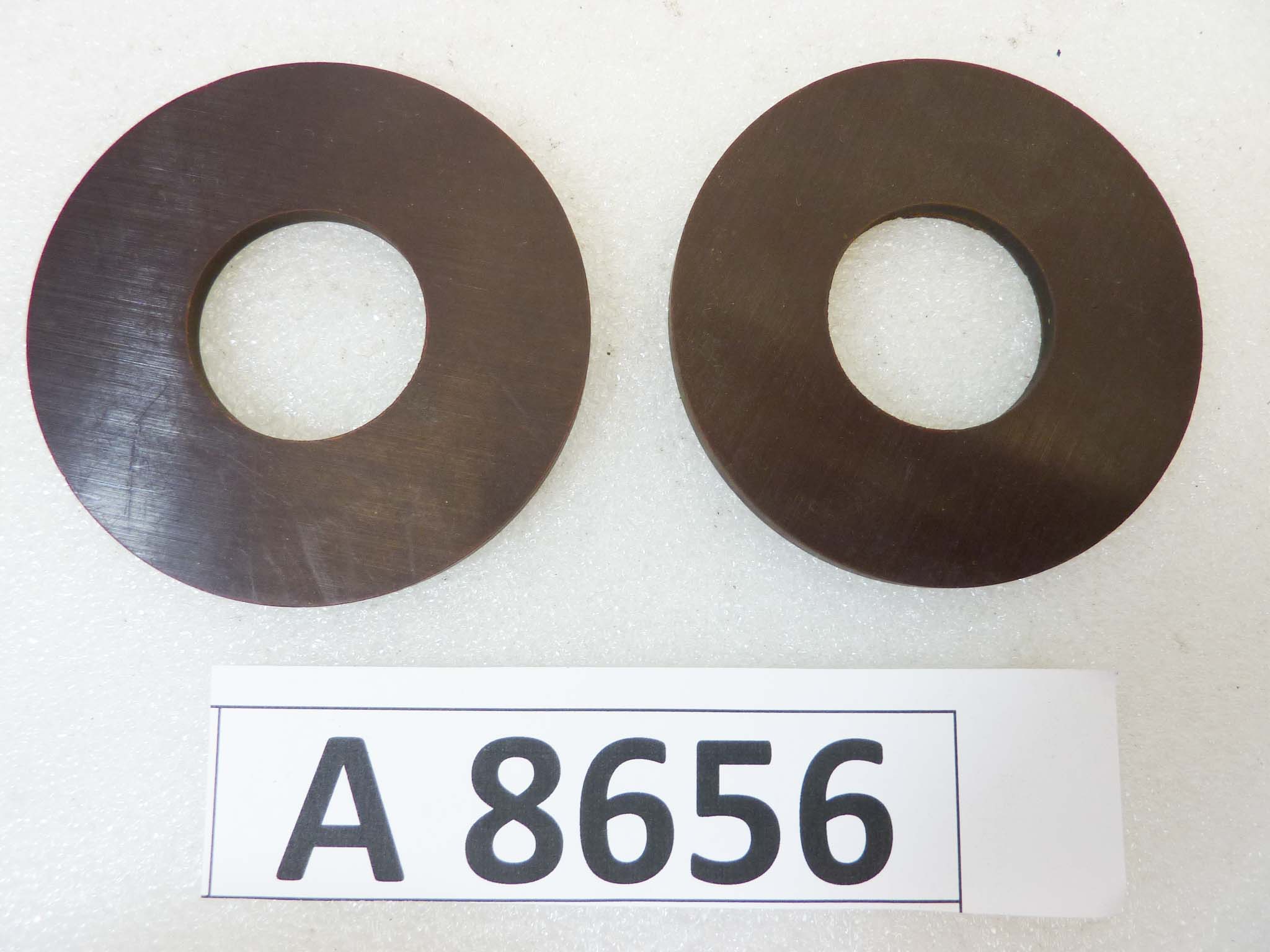 Dischi per ammortizzatori a compasso Guzzi e moto epoca varie diam est 67 mm diam int 28 mm spessore 4,2 mm nuovo fondo di magazzino