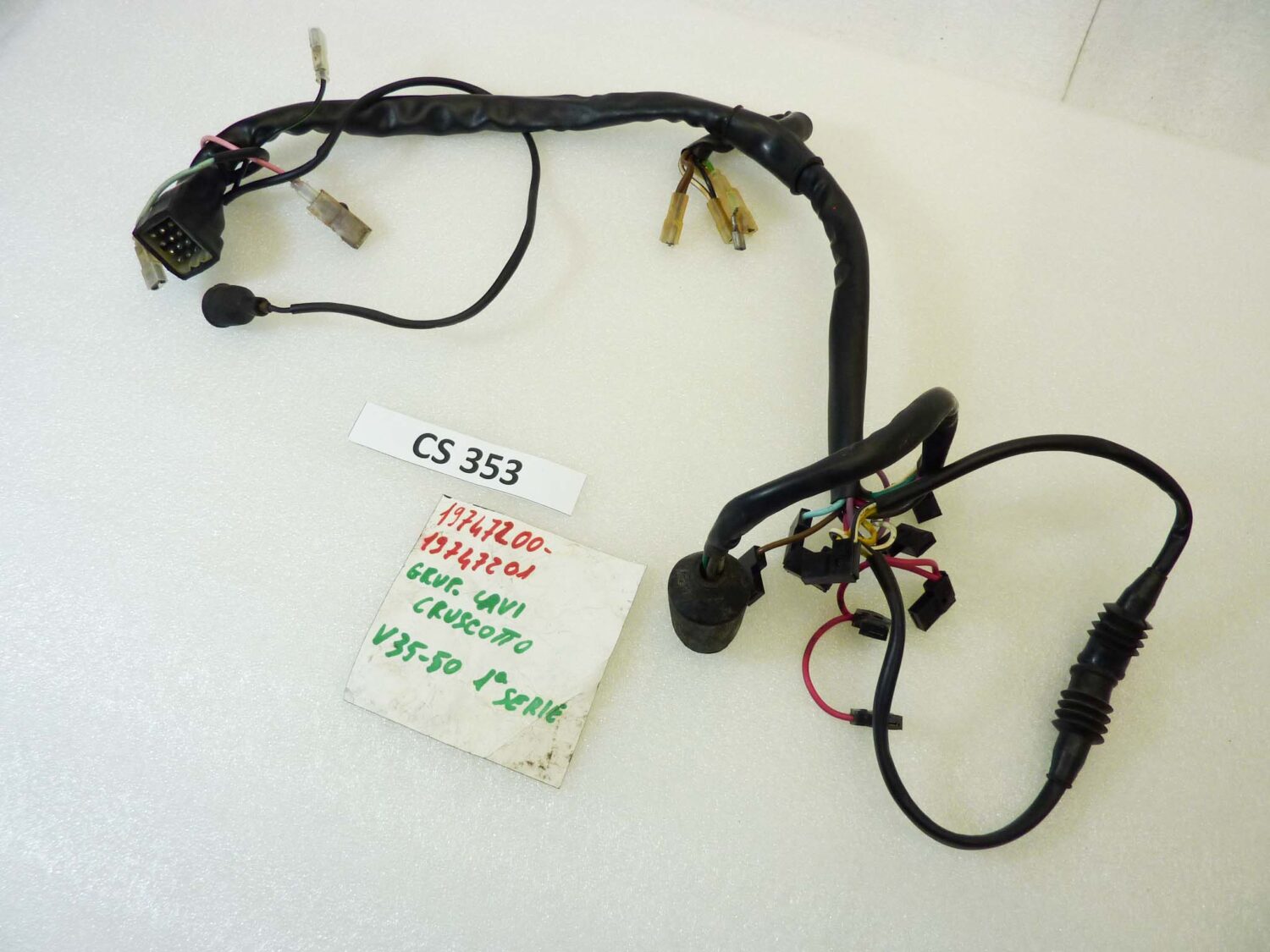 Impianto elettrico cruscotto Guzzi V35 V50 I serie cod 19747200 o 19747201 treccia cablaggio - immagine 2