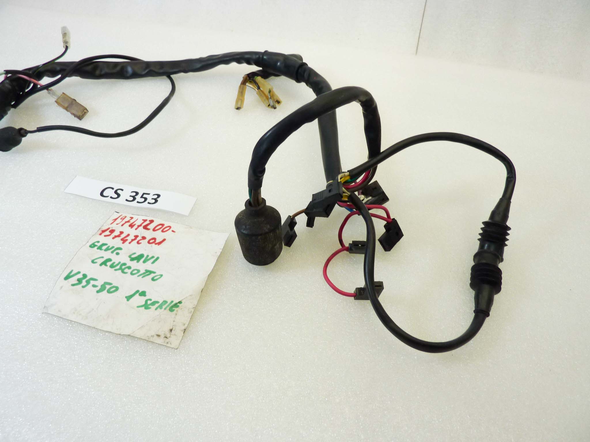 Impianto elettrico cruscotto Guzzi V35 V50 I serie cod 19747200 o 19747201 treccia cablaggio - immagine 3
