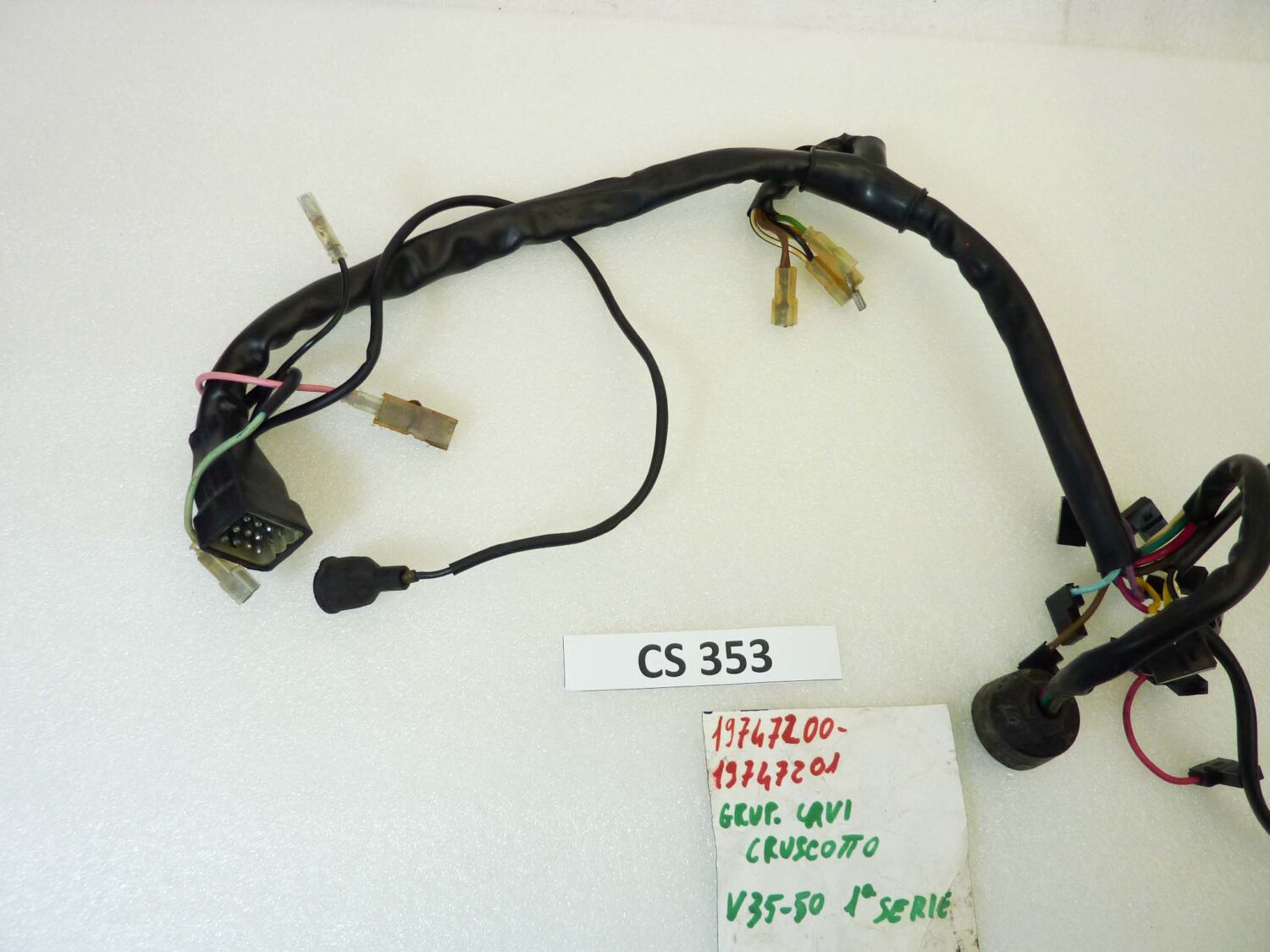 Impianto elettrico cruscotto Guzzi V35 V50 I serie cod 19747200 o 19747201 treccia cablaggio - immagine 6
