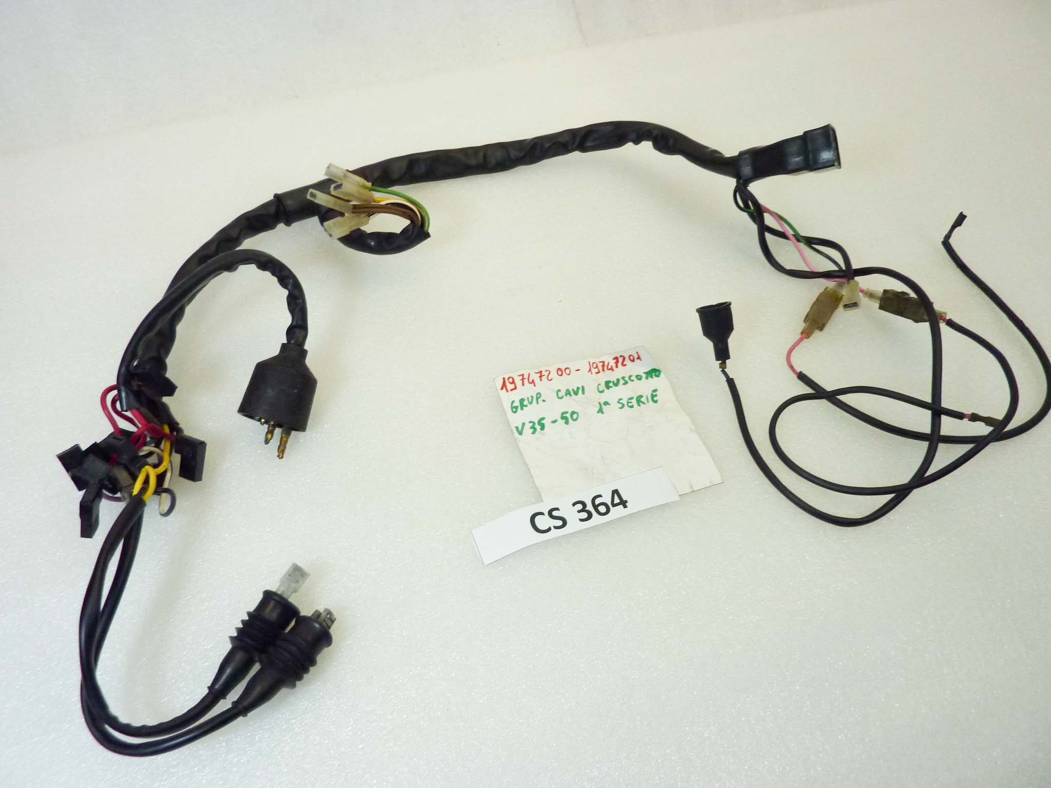 Impianto elettrico cruscotto Guzzi V35 V50 I serie cod 19747200 o 19747201 treccia cablaggio - immagine 2