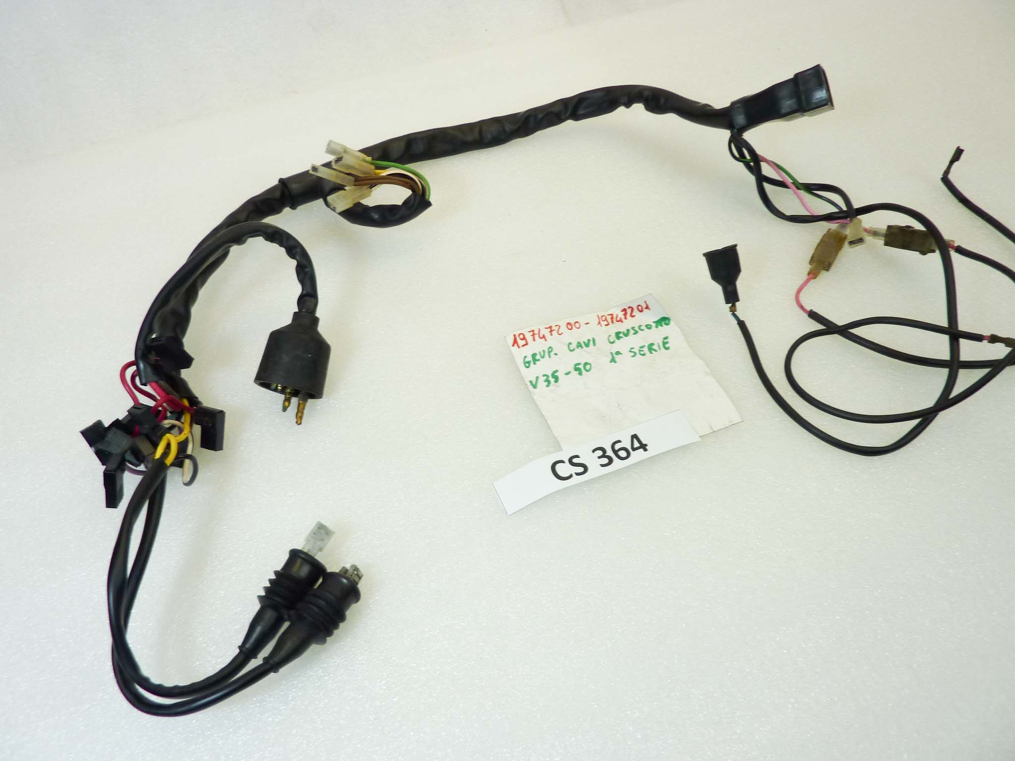 Impianto elettrico cruscotto Guzzi V35 V50 I serie cod 19747200 o 19747201 treccia cablaggio - immagine 5