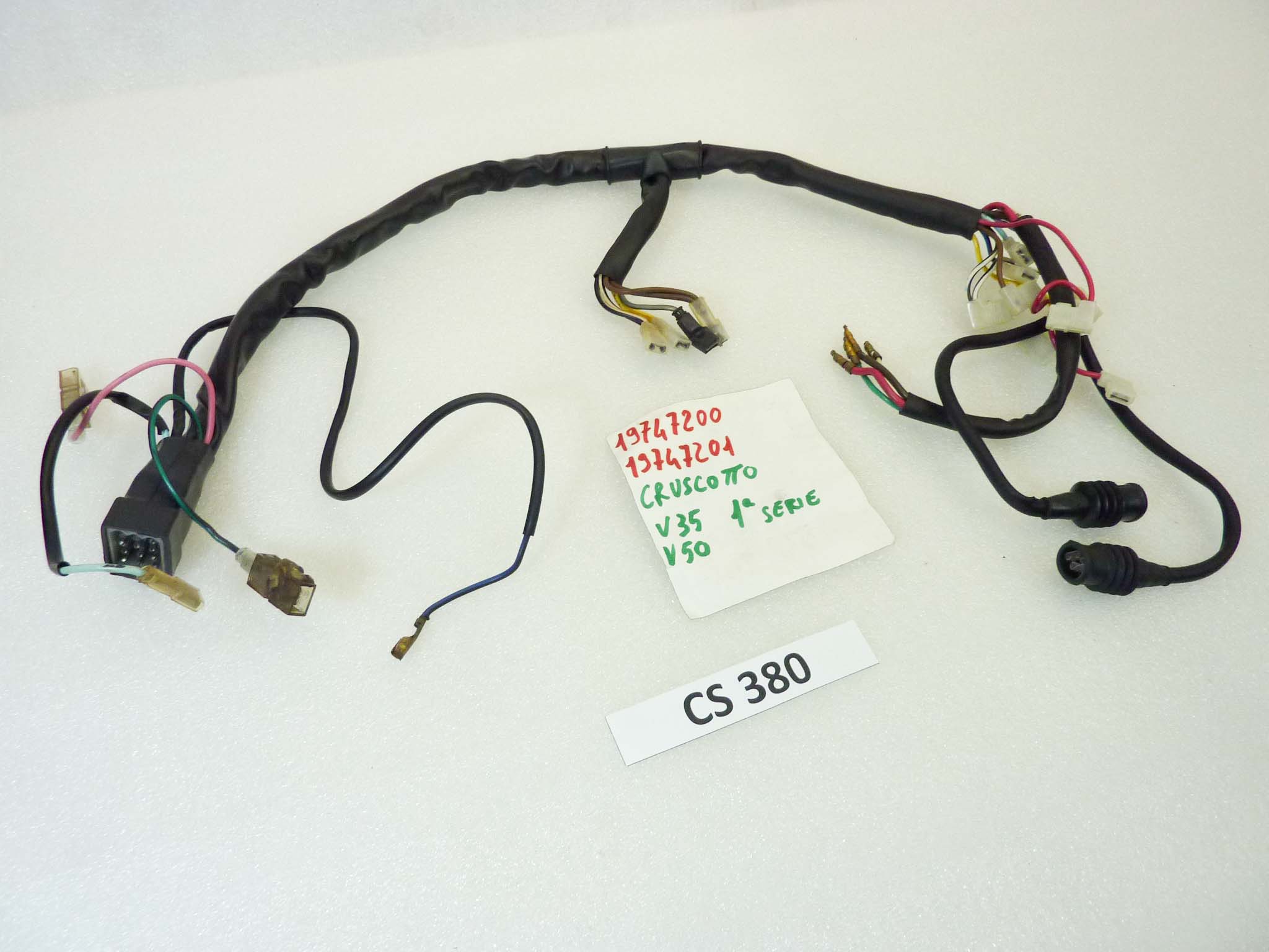 Impianto elettrico cruscotto Guzzi V35 V50 I serie cod 19747200 o 19747201 treccia cablaggio - immagine 2