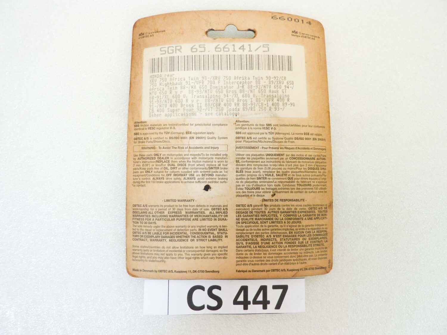 Pastiglie freno SBS 614LF SGR 65.66141/5 per HONDA
CB F CB1 400 (1989-1990)
CB Super Four 400 (1992-1995)
CBR R 250 (1988-1989)
CBR R 400 (1987)
CBR RR 250 (1990)
CBR RR 400 (1988-1989)
NT Hawk GT 650 (1988-1991)
NT V Deauville 650 (1998-2000)
NTV Revere 650 (1988-1997)
NX Dominator 650 (1988-1996)
VTR 250 (1998-2011)
XL V Transalp 600 (1991-1999)
XL V Transalp 650 (2000-2007)
XRV Africa Twin 650 (1988-1989)
XRV Africa Twin 750 (1990-2003)
SUZUKI
XF Freewind 650 (1997-2001)
TRIUMPH
Daytona 600 (2003-2004)
Daytona 650 (2005)
Daytona 675 (2006-2012)
Daytona R 675 (2011-2012)
Speed Four 600 (2003-2005)
Street Triple 675 (2007-2012)
Street Triple R 675 (2008-2012)
TT 600 (2000-2004)
Tiger / Tiger ABS 800 (2011-2014)
Tiger Explorer 1200 (vari anni)
Tiger Sport 660 (2022-2024)
Tiger XC 800 (2011-2014)
vedi foto per compatibilità esatta NUOVO fondo di magazzino - immagine 5
