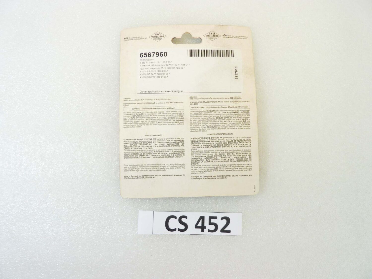 Pastiglie freno SBS 796HF 6567960 per BMW
HP2 Megamoto 1200 (dal 2007)
K 1200 GT / RS / S (vari anni e modelli, a partire dal 2001)
K 1300 GT / S (dal 2009)
R 1100 S (dal 2001)
R 1150 GS / GS Adventure / RT (dal 2002)
R 1200 GS / GS Adventure / R / RT / S / ST (vari anni e modelli, a partire dal 2004)
R 850 RT (dal 2002)
R 900 RT (dal 2005)
vedi foto per compatibilità esatta NUOVO fondo di magazzino - immagine 5
