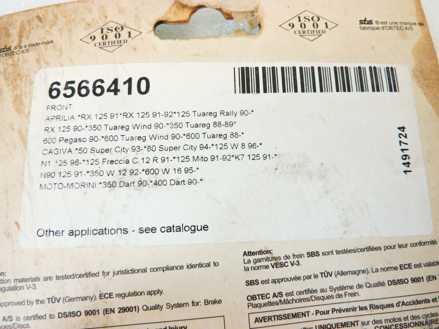 Pastiglie freno SBS 641HF FR 6566410 per APRILIA RX 125 1991-1992
APRILIA Tuareg Rally 125 1989
APRILIA Tuareg Wind 350 1990
APRILIA Tuareg Wind 600 1988-1989
CAGIVA Elefant LE "Bifaro" 750 1988-1989
CAGIVA Freccia C10 R 125 1988-1991
CAGIVA Freccia C12 R 125 1988-1991
CAGIVA K7 125 1990-1993
CAGIVA Mito 125 1991-1992
CAGIVA N 90 125 1989-1992
CAGIVA Supercity 125 1992-1999
CAGIVA Supercity 50 1993
CAGIVA Tamanaco 125 1989
CAGIVA W12 350 1992-1995
CAGIVA W16 600 1994-1996
CAGIVA W8 AC 125 1993-1998
CAGIVA W8 LC 125 1996-1998
GILERA Nordwest 600 1990-1993
GILERA RC/R 600 1991-0
MOTO MORINI Dart 350 1990-0 vedi foto per compatibilità esatta NUOVO fondo di magazzino - immagine 5