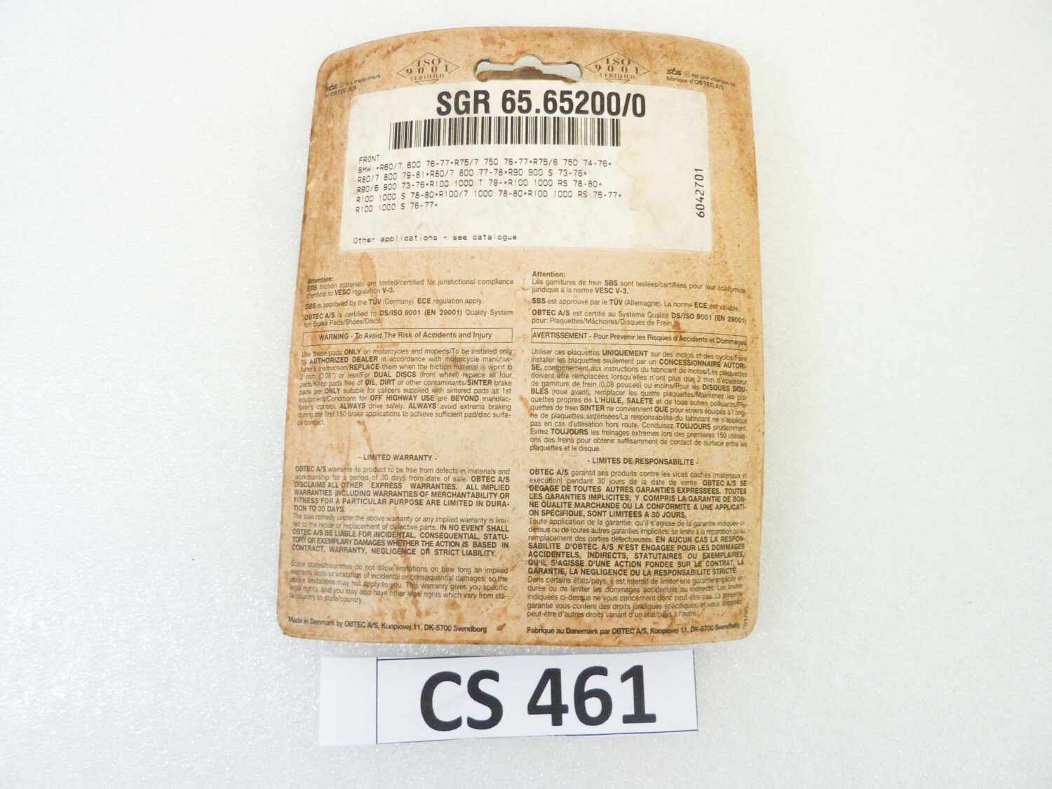 Pastiglie freno SBS 520HF FR SGR 65.65200/0 per BMW
Freno Anteriore (spesso richiedono 2 set):
R 60/7 600 (1976-1980)
R 75/6 750 (1974-1976)
R 75/7 750 (1976-1977)
R 80/7 800 (1977-1981)
R 90/6 900 (1973-1976)
R 90 S 900 (1973-1976)
R 100 S 1000 (1976-1977)
R 100/7 1000 (1978-1980)
vedi foto per compatibilità esatta NUOVO fondo di magazzino - immagine 5