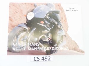 Depliant Brochure Guzzi V11 Le Mans Rosso Corsa dim 30 x 21 cm materiale commerciale NUOVO fondo di magazzino