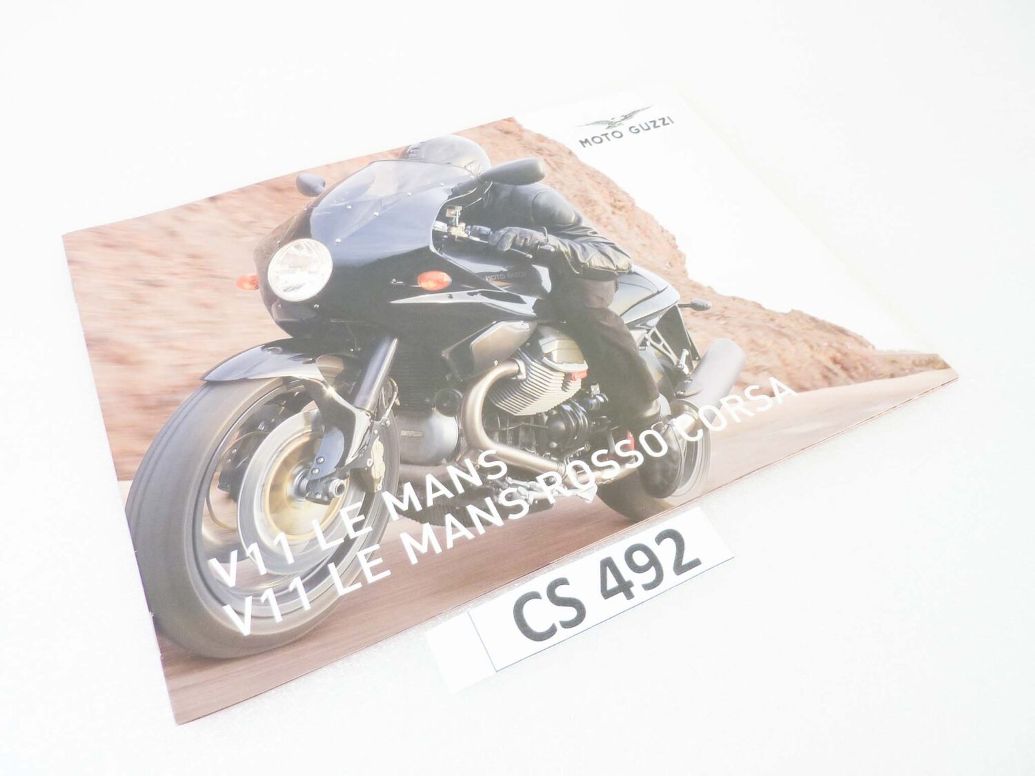 Depliant Brochure Guzzi V11 Le Mans Rosso Corsa dim 30 x 21 cm materiale commerciale NUOVO fondo di magazzino - immagine 2