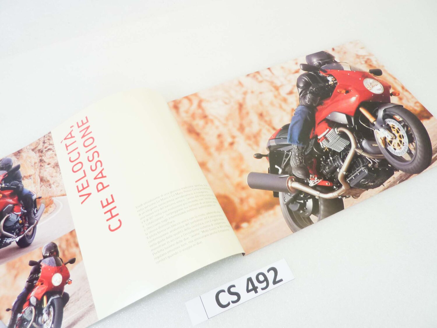Depliant Brochure Guzzi V11 Le Mans Rosso Corsa dim 30 x 21 cm materiale commerciale NUOVO fondo di magazzino - immagine 3