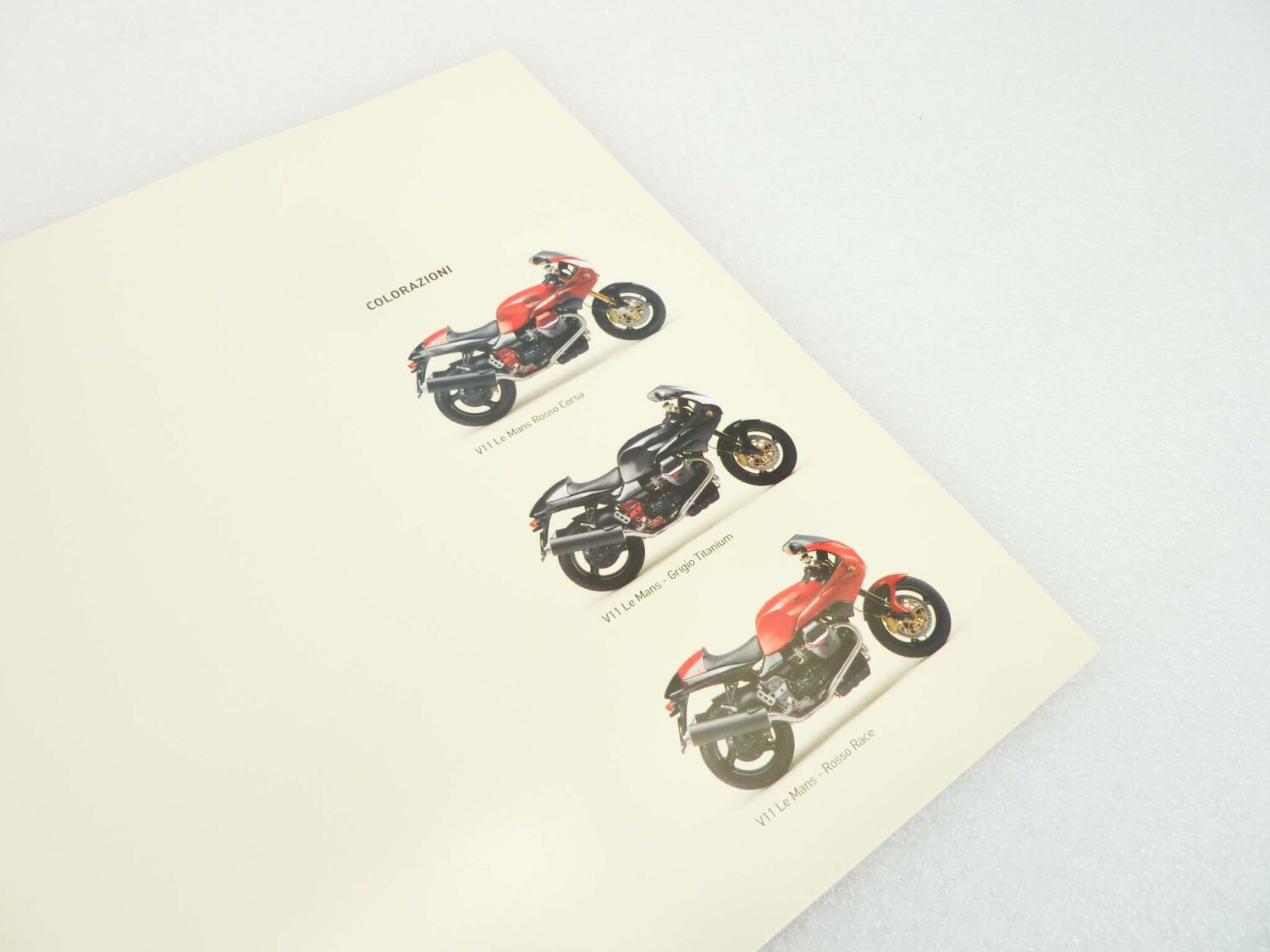 Depliant Brochure Guzzi V11 Le Mans Rosso Corsa dim 30 x 21 cm materiale commerciale NUOVO fondo di magazzino - immagine 5