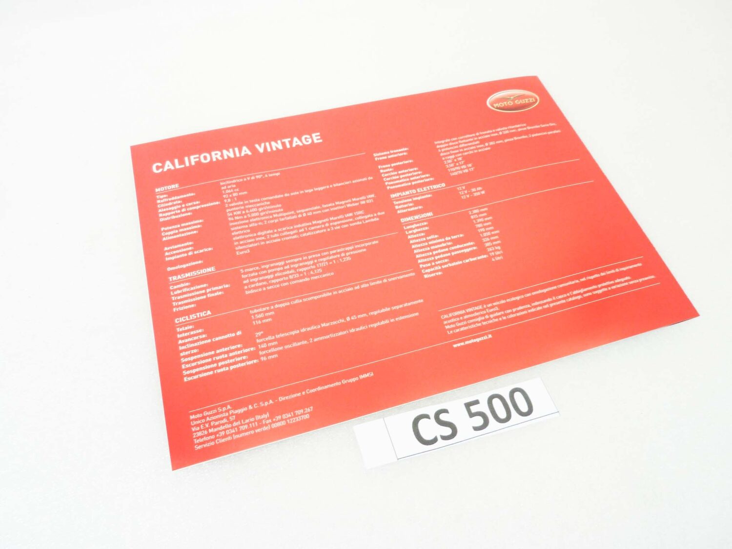 Depliant Brochure Guzzi California Vintage dim 30 x 21 cm materiale commerciale NUOVO fondo di magazzino - immagine 4