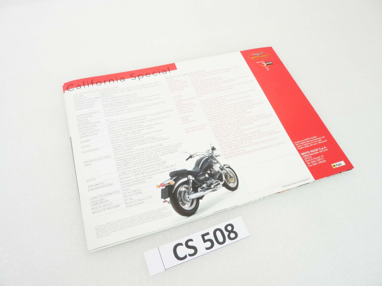 Depliant Brochure Guzzi California Special dim 30 x 21 cm materiale commerciale NUOVO fondo di magazzino - immagine 4
