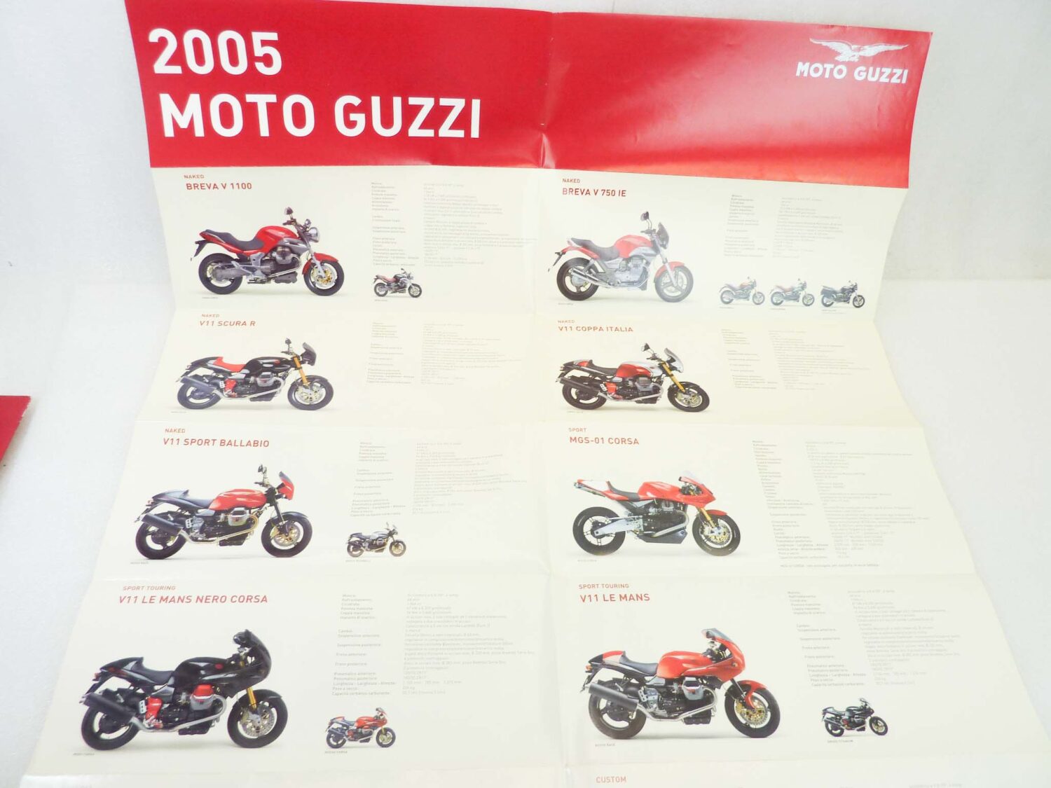 Depliant Brochure Guzzi Modelli 2005 poster materiale commerciale NUOVO fondo di magazzino - immagine 2