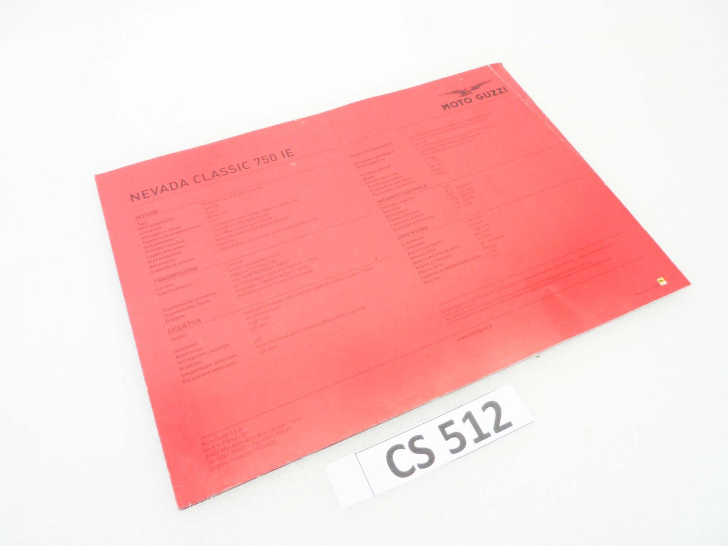 Depliant Brochure Guzzi Nevada Classic 750 I.E. dim 30 x 21 cm materiale commerciale NUOVO fondo di magazzino - immagine 6