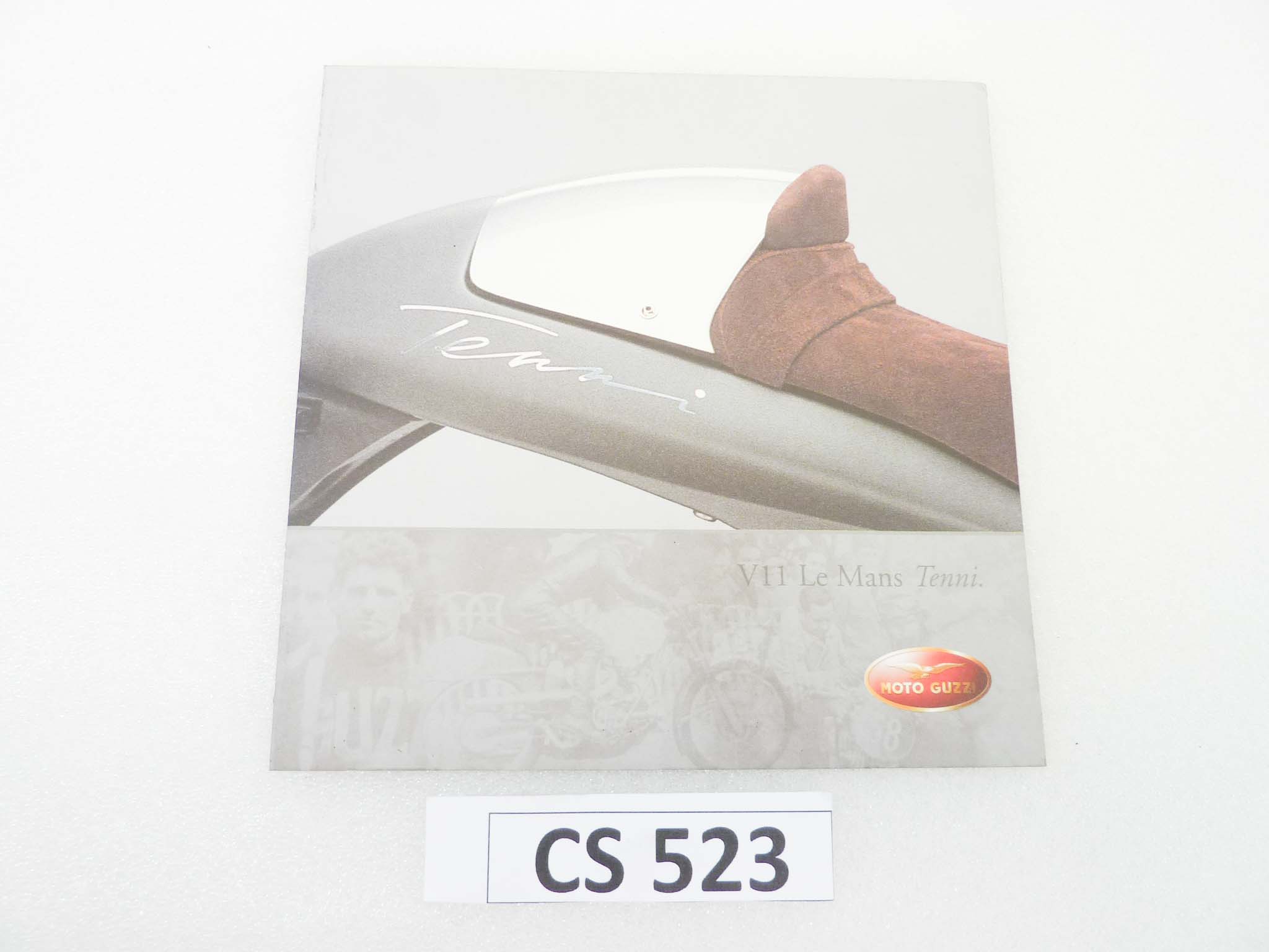 Depliant Brochure Guzzi V11 Le Mans Tenni dim 20 x 20 cm materiale commerciale NUOVO fondo di magazzino