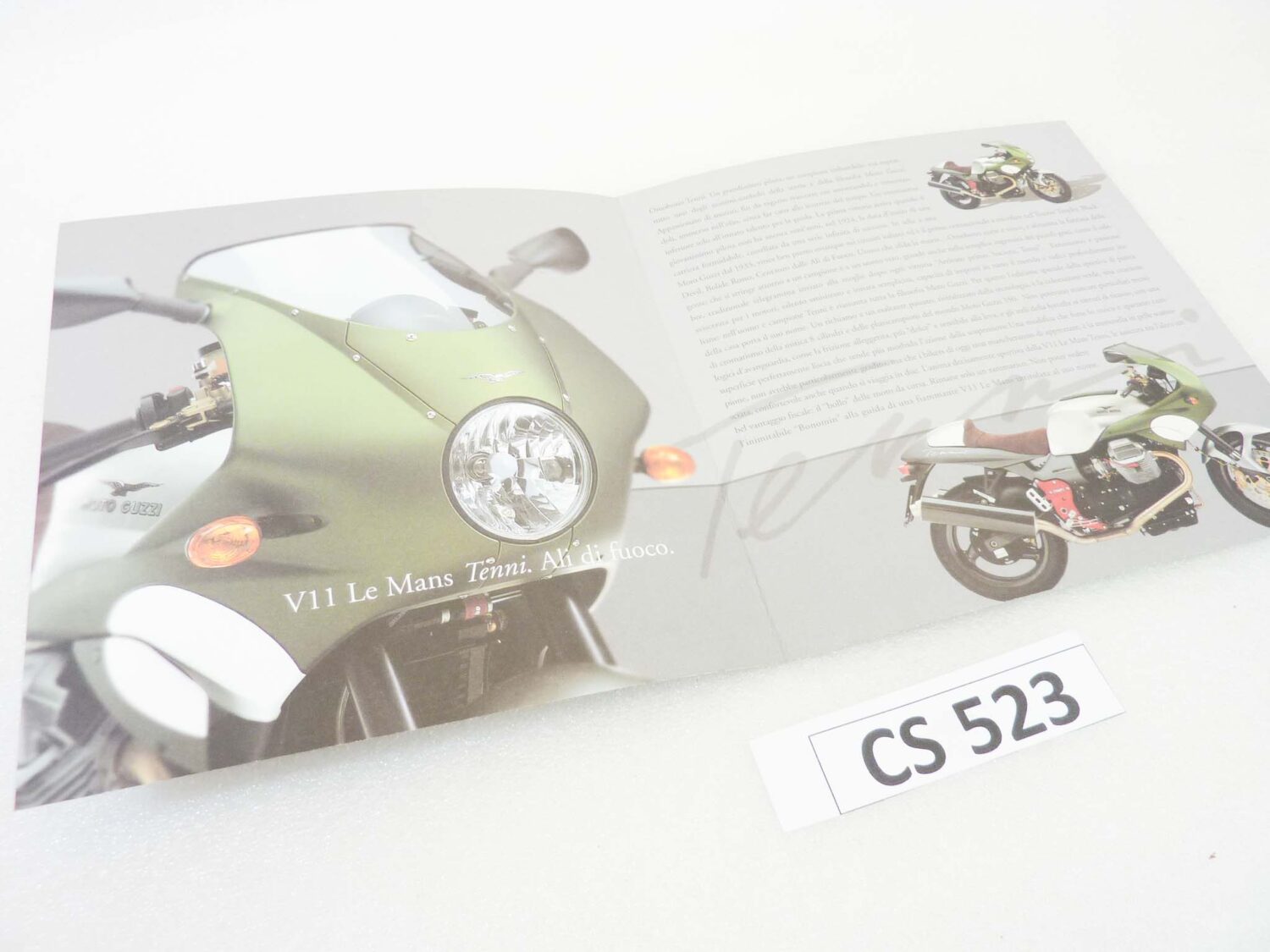Depliant Brochure Guzzi V11 Le Mans Tenni dim 20 x 20 cm materiale commerciale NUOVO fondo di magazzino - immagine 4