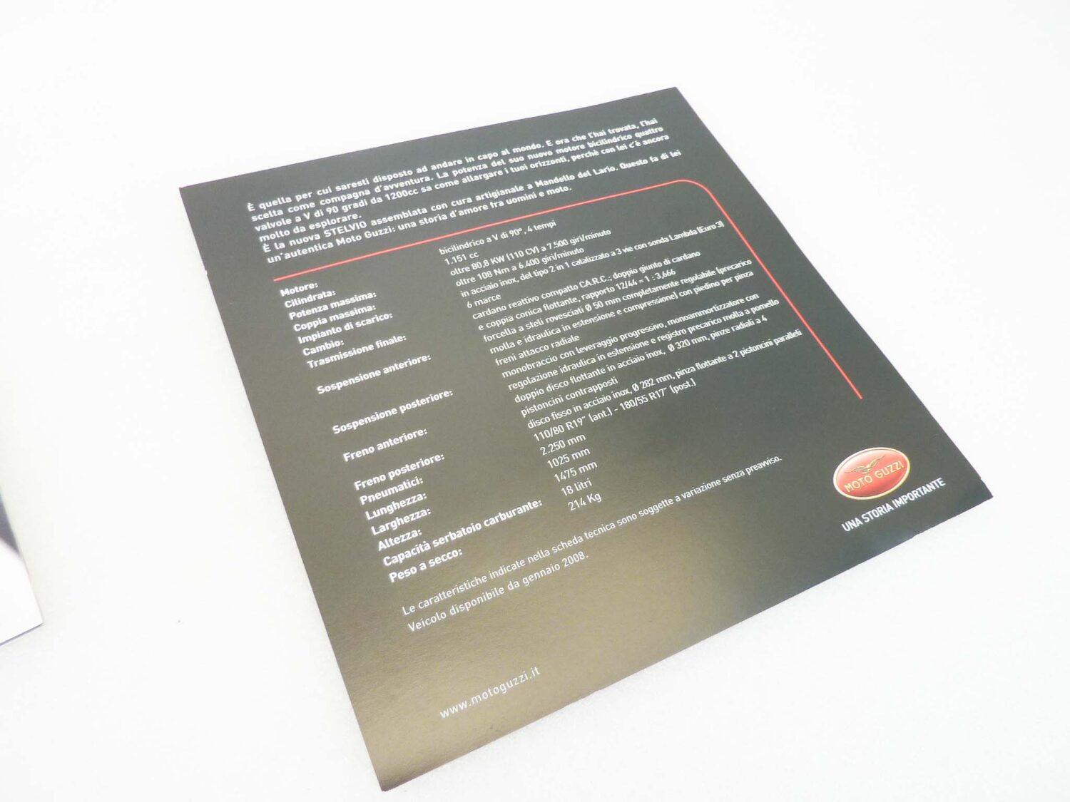 Depliant Brochure Guzzi Stelvio 1200 4V con cartolin dim 21 x 21 cm materiale commerciale NUOVO fondo di magazzino - immagine 6