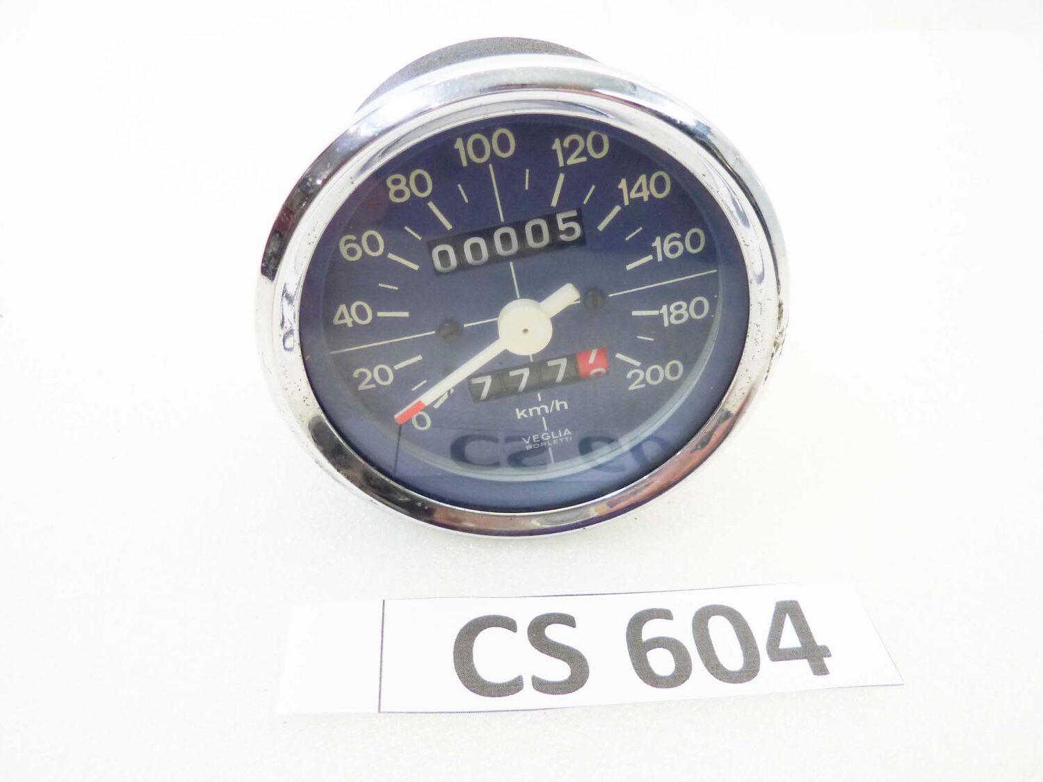 Contachilometri Guzzi diam 80 mm 200 Kmh strumentazione conta contachilometri Veglia Borletti NUOVO fondo di magazzino