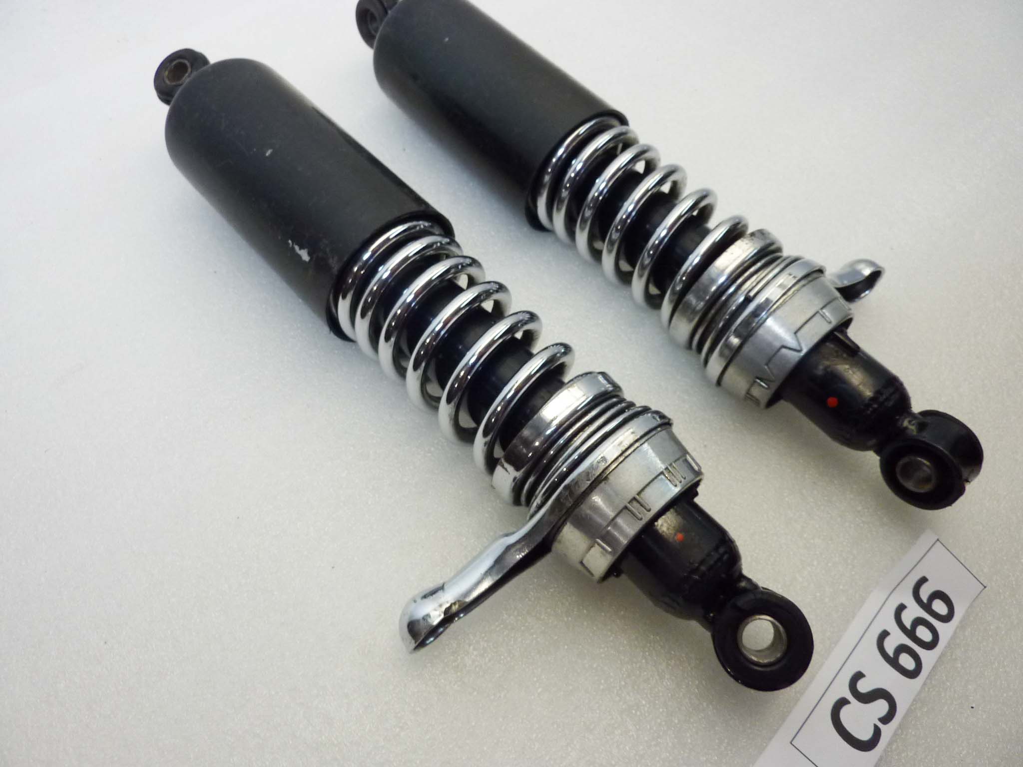 Ammortizzatori posteriori Guzzi 250 TS Sebac regolabili interasse fori 30 cm diam boccole 10 mm diam cappuccio 57 mm diam molla 50 come da foto - immagine 2