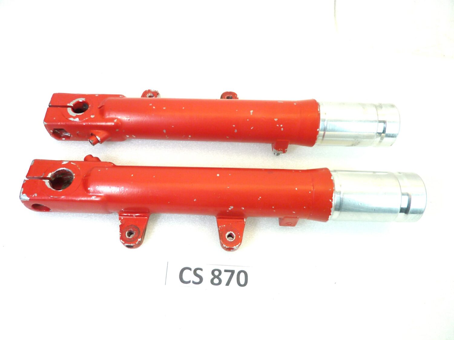 Foderi forcella Guzzi V35 Imola rossi interasse fori pinza 93 mm diam 30 mm gambali