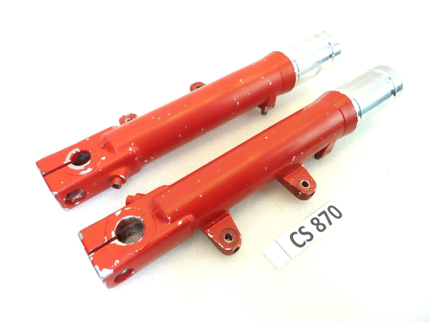 Foderi forcella Guzzi V35 Imola rossi interasse fori pinza 93 mm diam 30 mm gambali - immagine 2