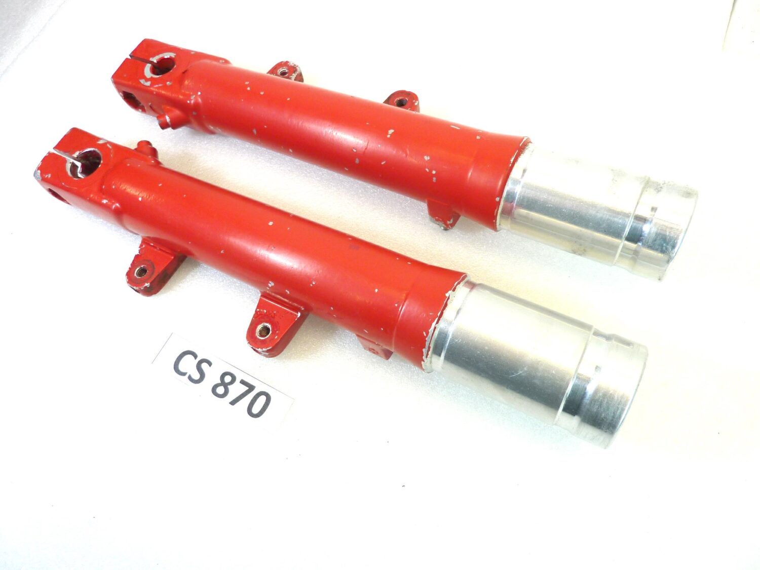 Foderi forcella Guzzi V35 Imola rossi interasse fori pinza 93 mm diam 30 mm gambali - immagine 3