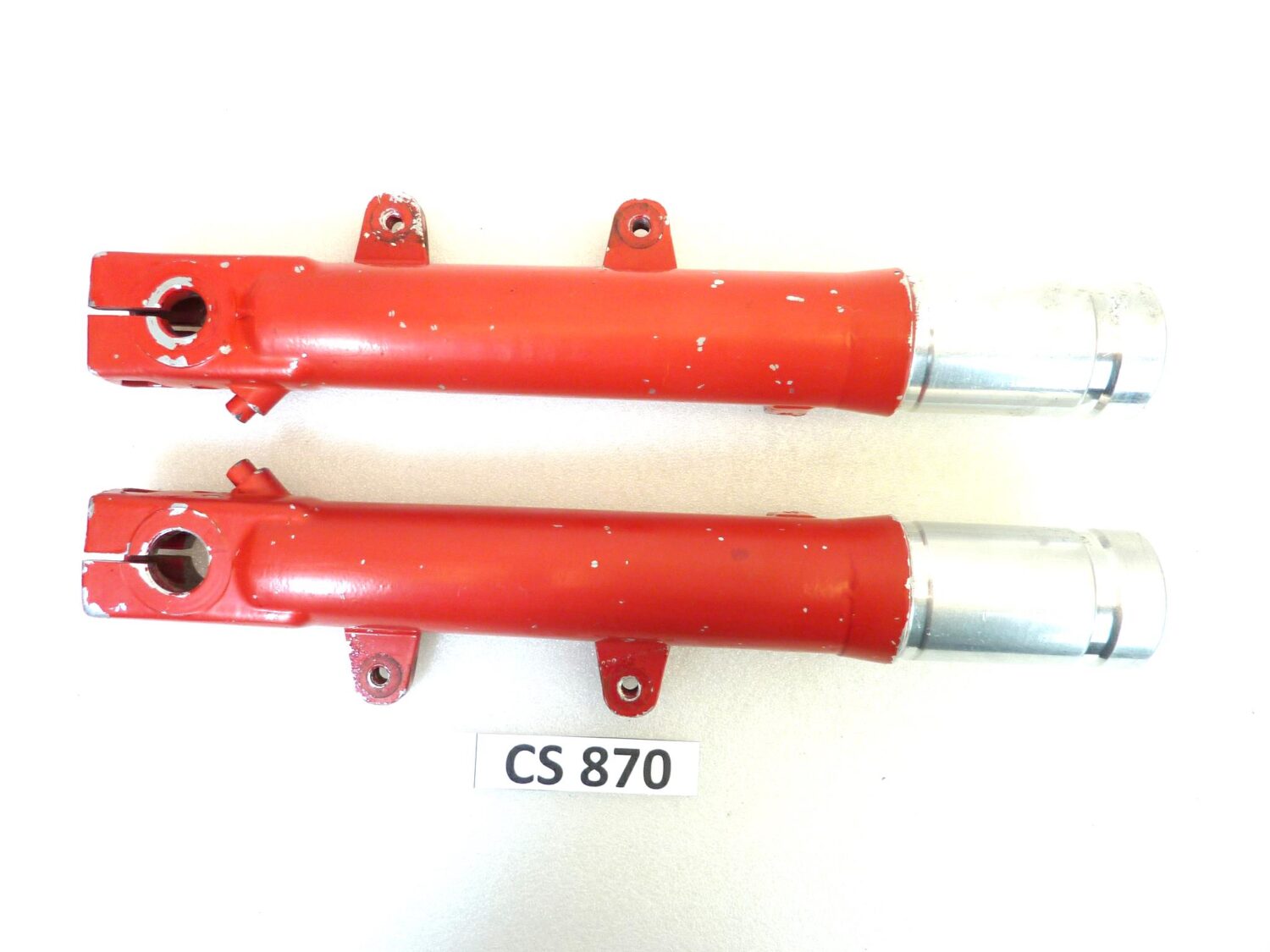 Foderi forcella Guzzi V35 Imola rossi interasse fori pinza 93 mm diam 30 mm gambali - immagine 5