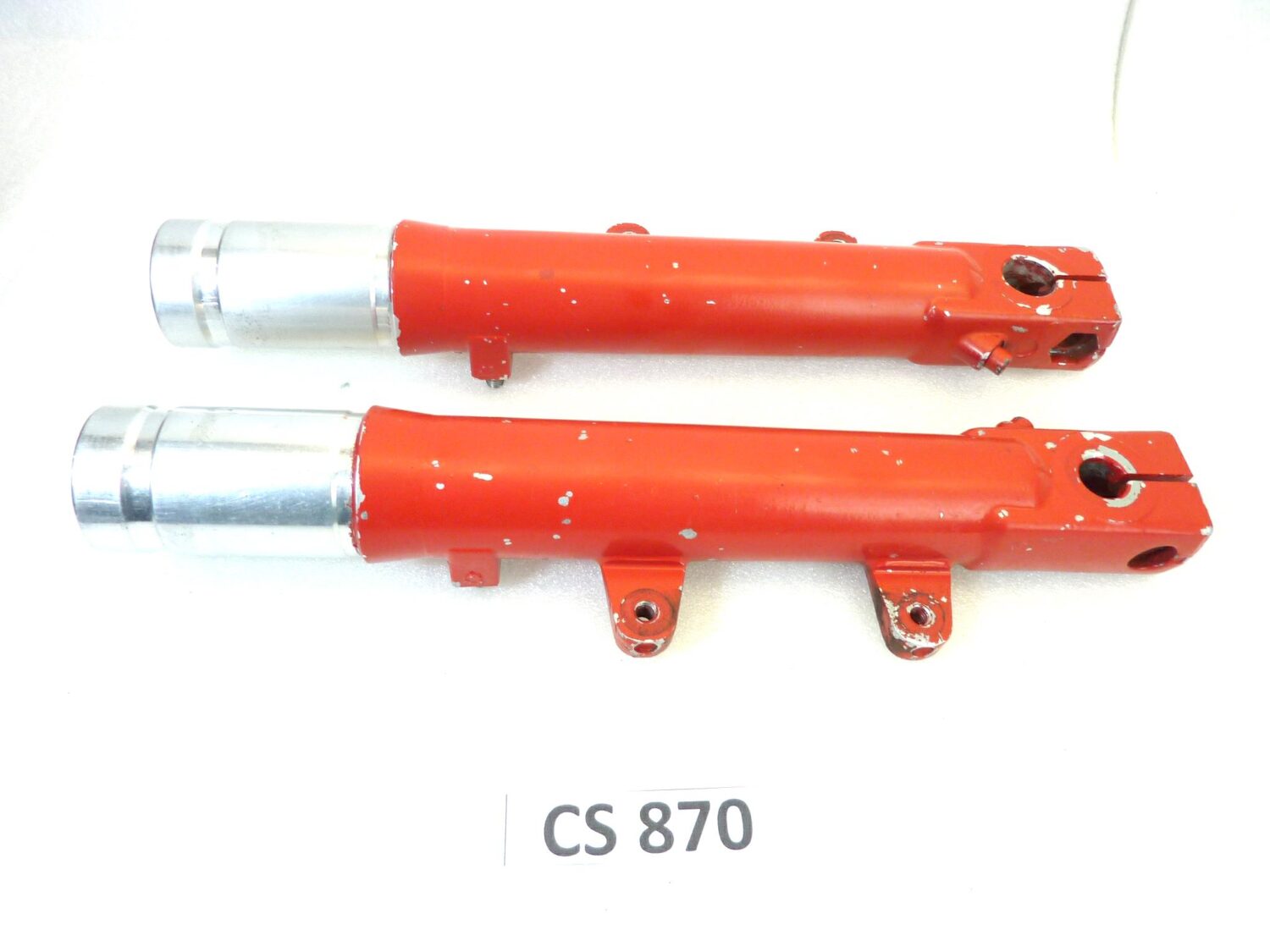 Foderi forcella Guzzi V35 Imola rossi interasse fori pinza 93 mm diam 30 mm gambali - immagine 6