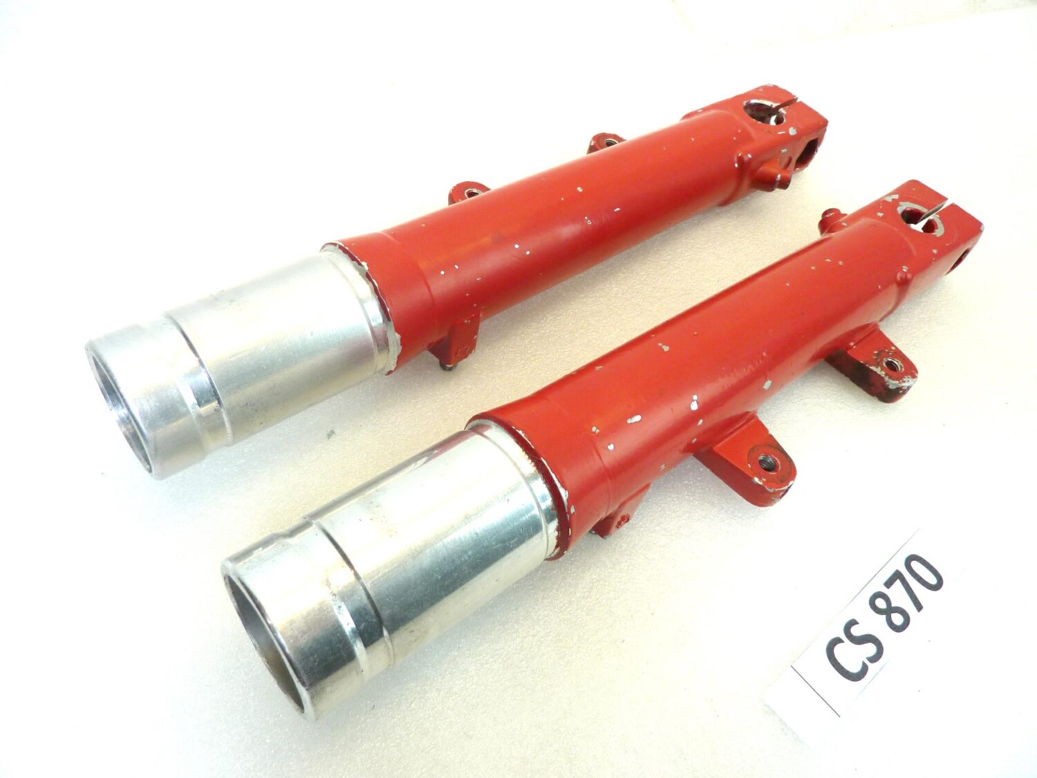 Foderi forcella Guzzi V35 Imola rossi interasse fori pinza 93 mm diam 30 mm gambali - immagine 7