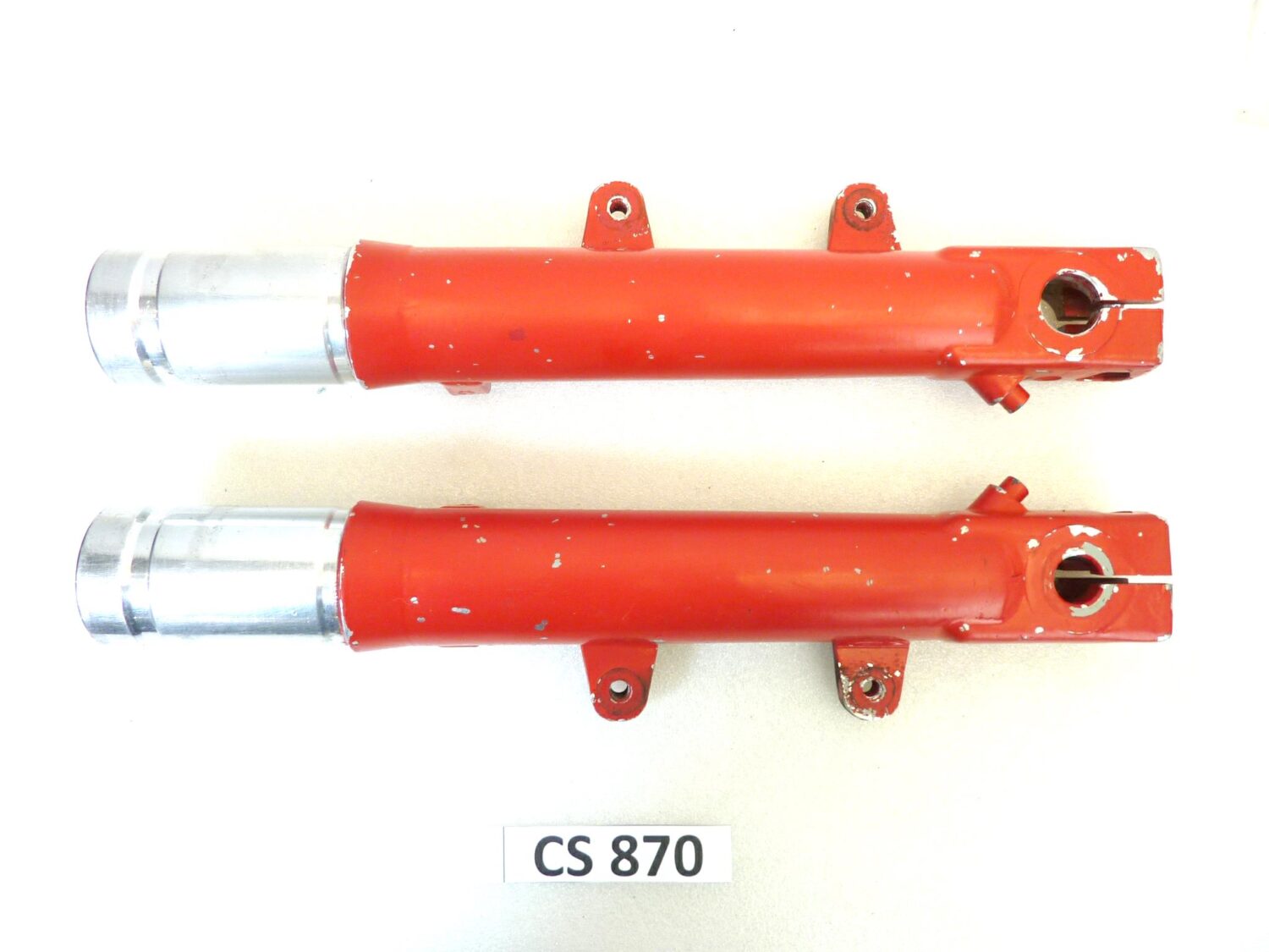 Foderi forcella Guzzi V35 Imola rossi interasse fori pinza 93 mm diam 30 mm gambali - immagine 8