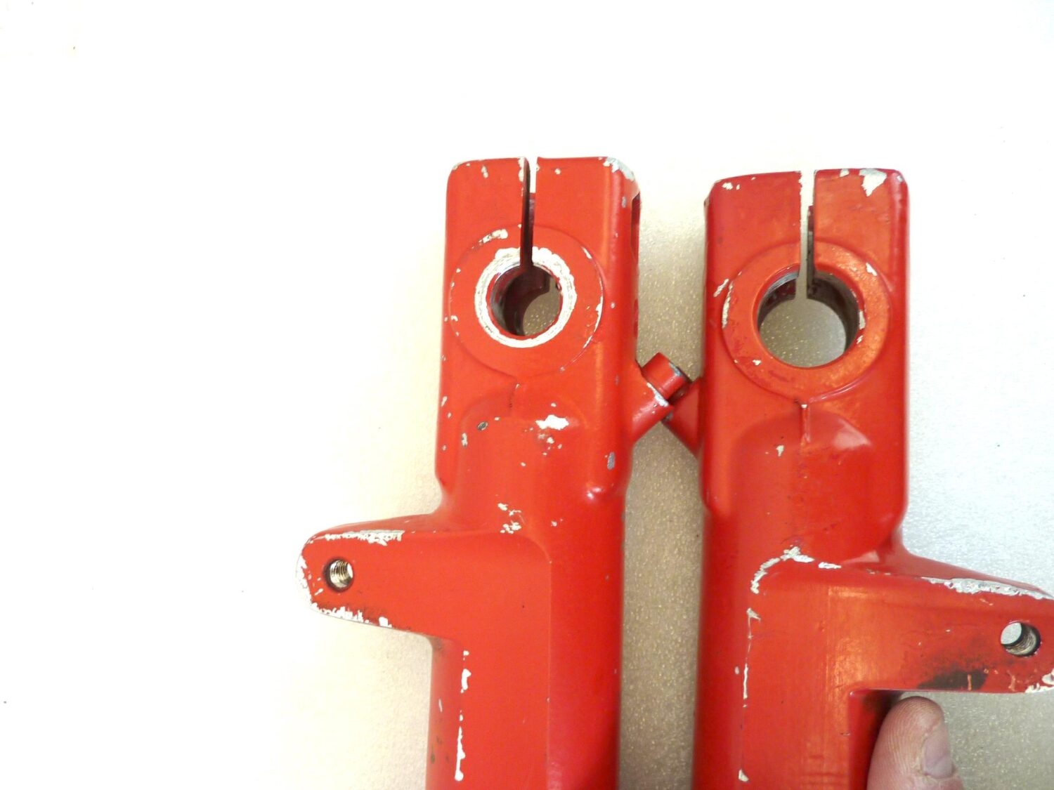 Foderi forcella Guzzi V35 Imola rossi interasse fori pinza 93 mm diam 30 mm gambali - immagine 12