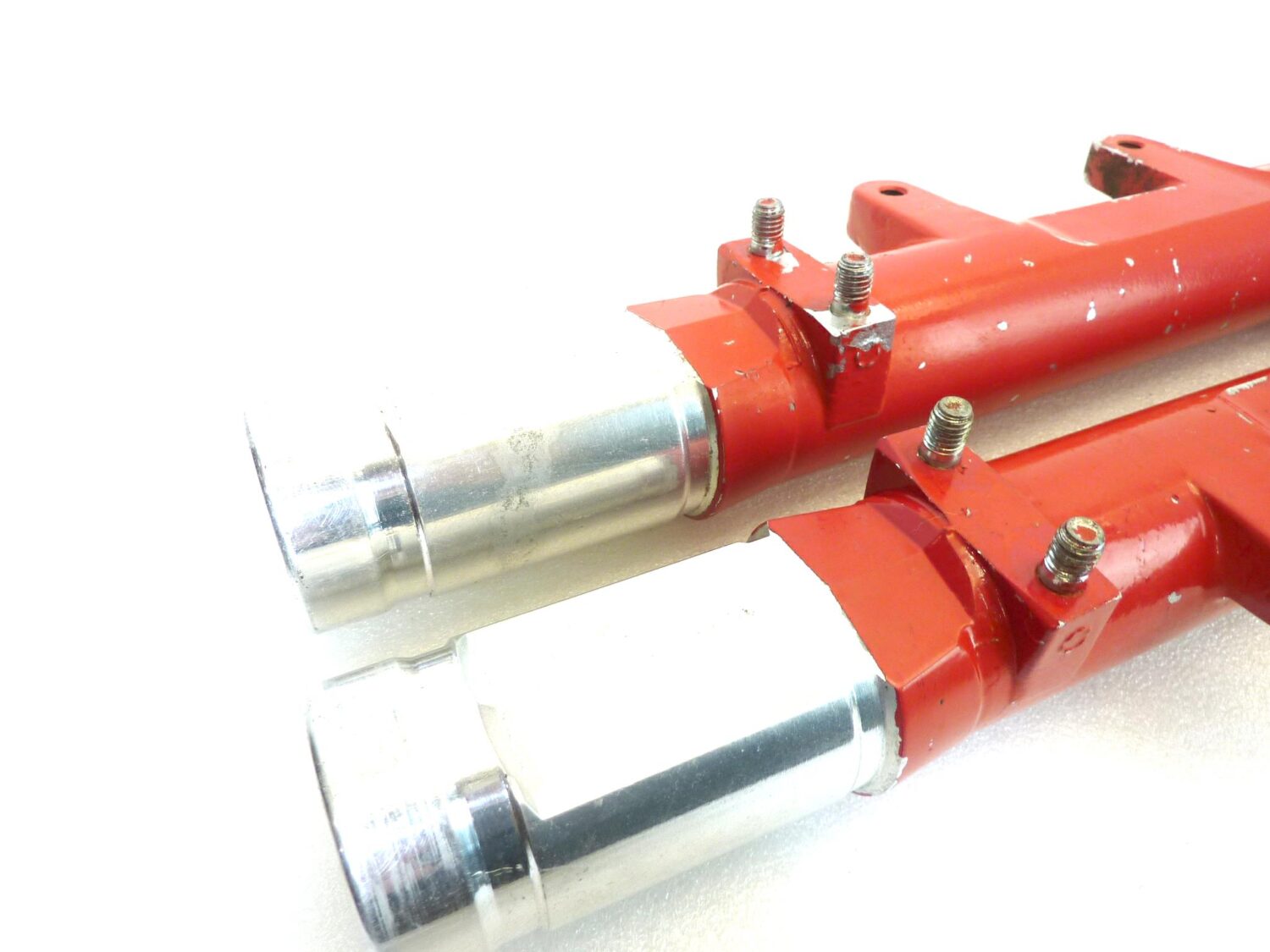 Foderi forcella Guzzi V35 Imola rossi interasse fori pinza 93 mm diam 30 mm gambali - immagine 13