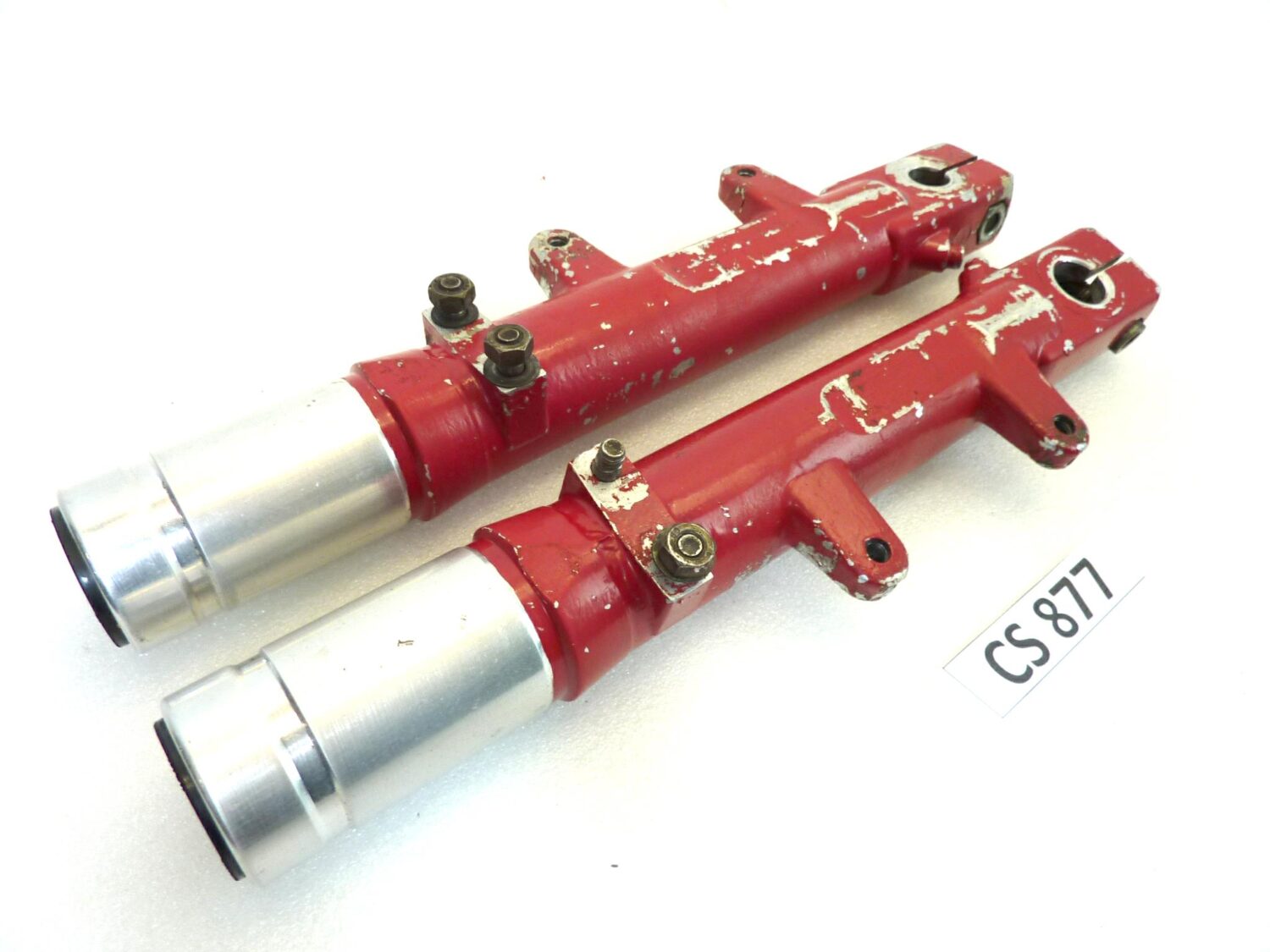 Foderi forcella Guzzi V35 1981 rossi interasse fori pinza 93 mm diam 32 mm gambali - immagine 2