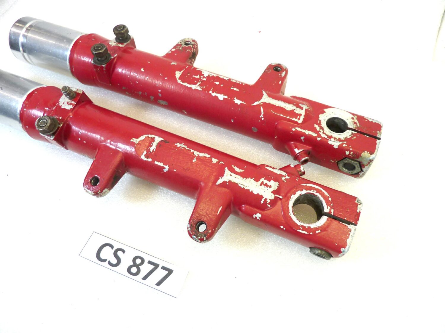 Foderi forcella Guzzi V35 1981 rossi interasse fori pinza 93 mm diam 32 mm gambali - immagine 3