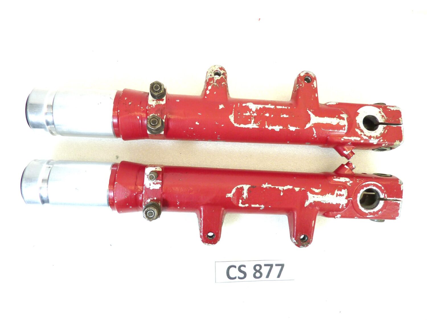 Foderi forcella Guzzi V35 1981 rossi interasse fori pinza 93 mm diam 32 mm gambali - immagine 4