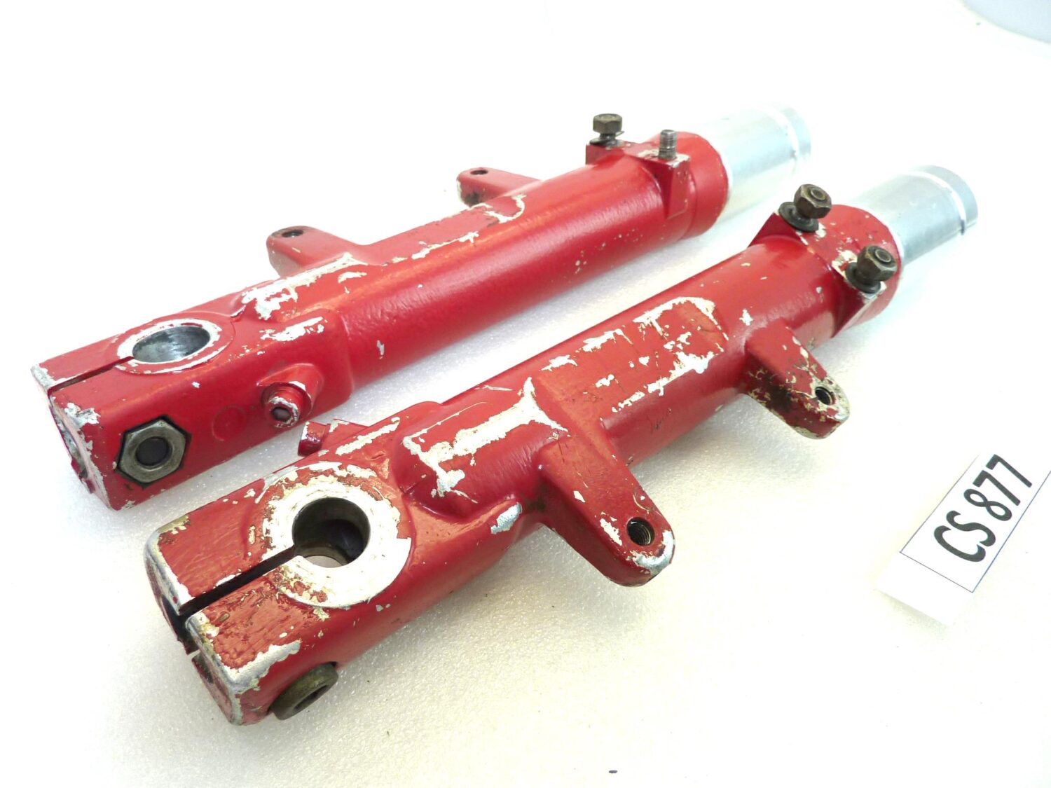 Foderi forcella Guzzi V35 1981 rossi interasse fori pinza 93 mm diam 32 mm gambali - immagine 9