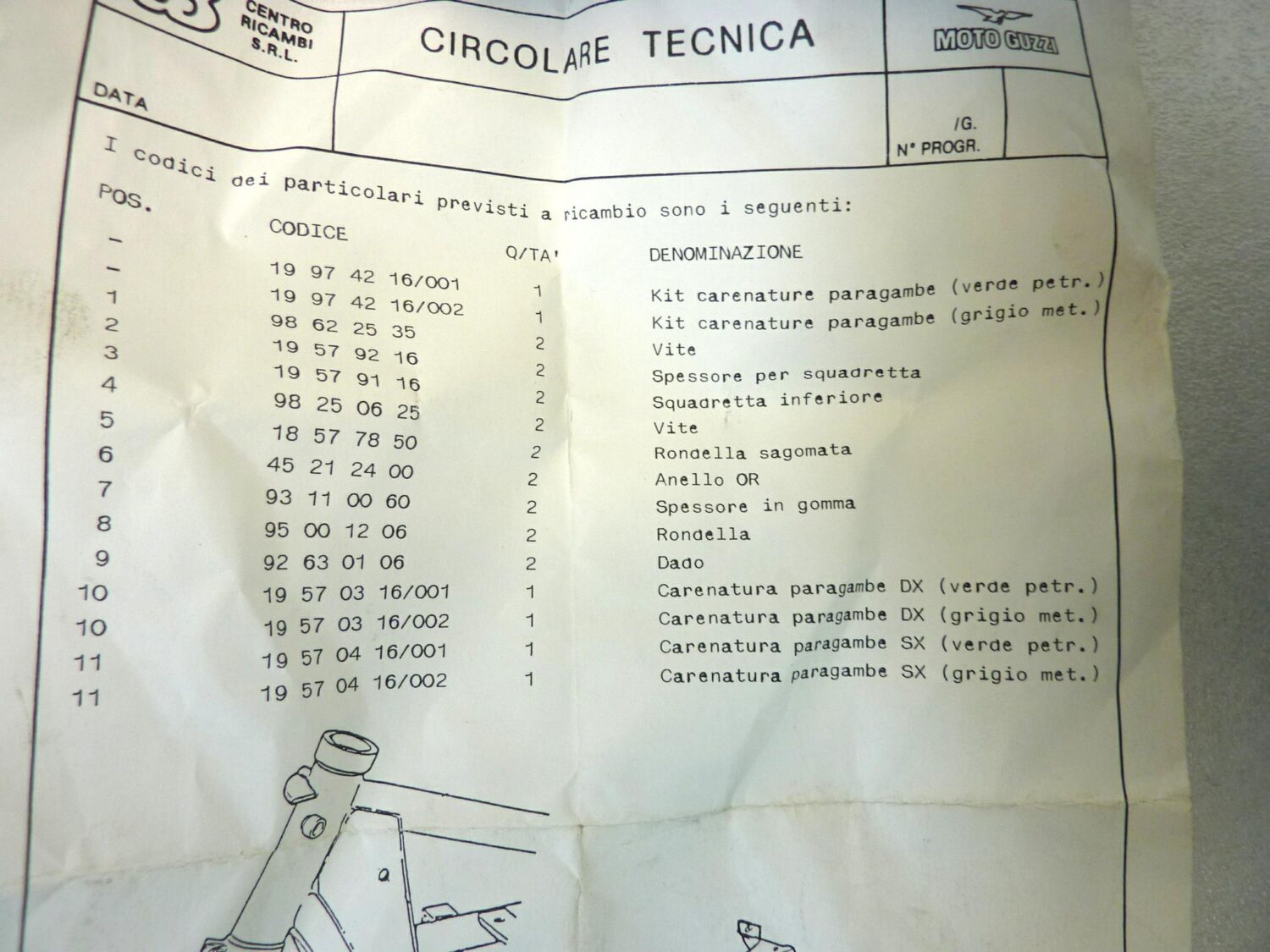 carena anteriore Guzzi V35 V65 1993 PA Carabinieri fianchetti coppia completi NUOVO fondo di magazzino - immagine 5