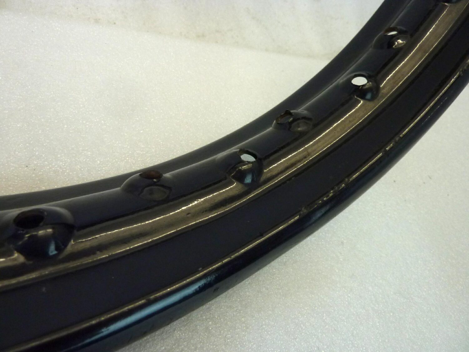 Cerchio moto epoca 19 40 fori diam esterno 510 mm canale interno 47,7 esterno 68,5 mm nero ruota - immagine 3