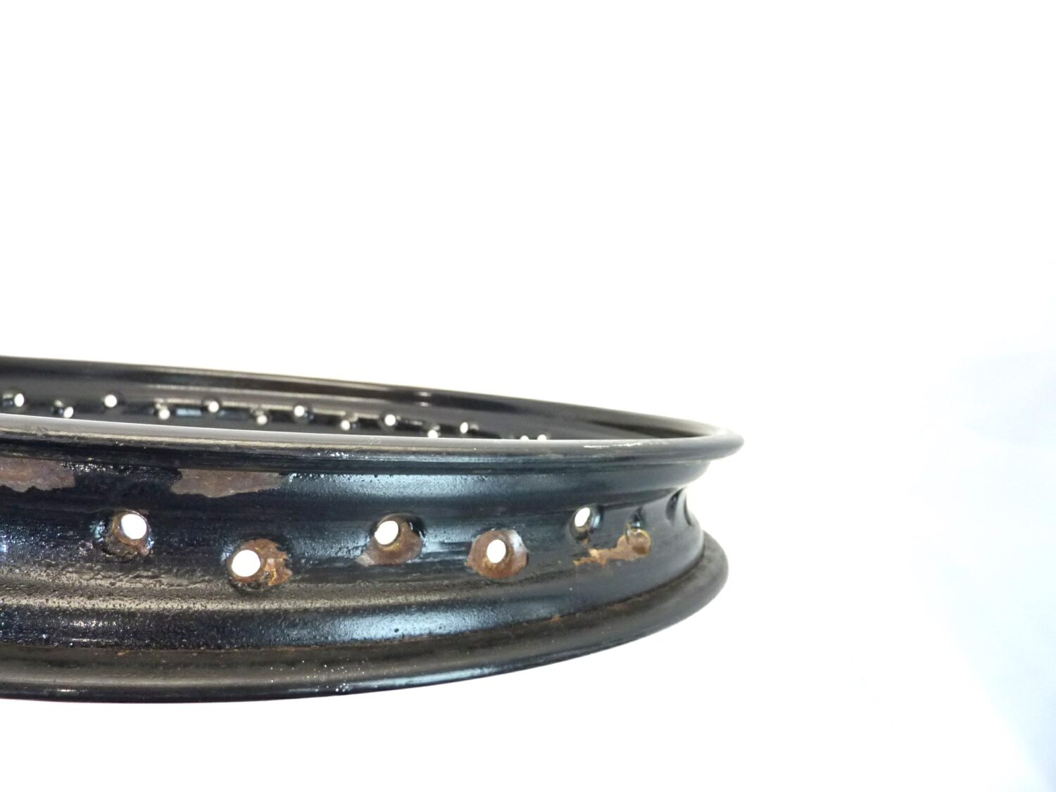 Cerchio moto epoca 19 40 fori diam esterno 510 mm canale interno 47,7 esterno 68,5 mm nero ruota - immagine 6