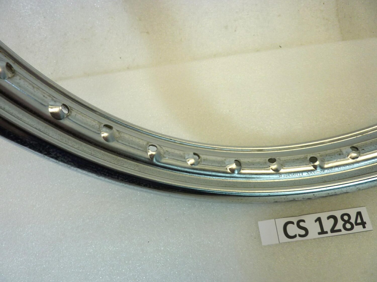 Cerchio moto epoca Radaelli 19 40 fori bordo H canale esterno 59,2 mm interno 38 mm ruota Nuovo fondo di magazzino leggi descrizione - immagine 3