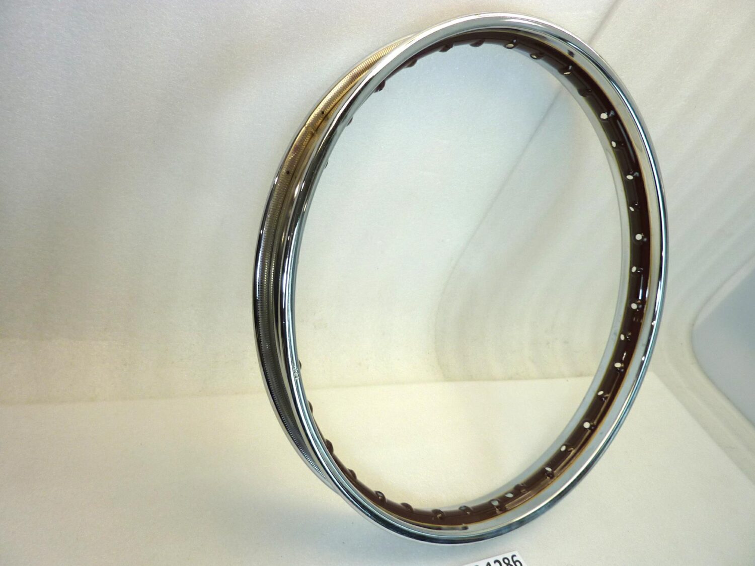 Cerchio moto epoca 19 x 1,6 36 fori marrone profili oro canale esterno 59,7 mm interno 41,6 mm ruota - immagine 2
