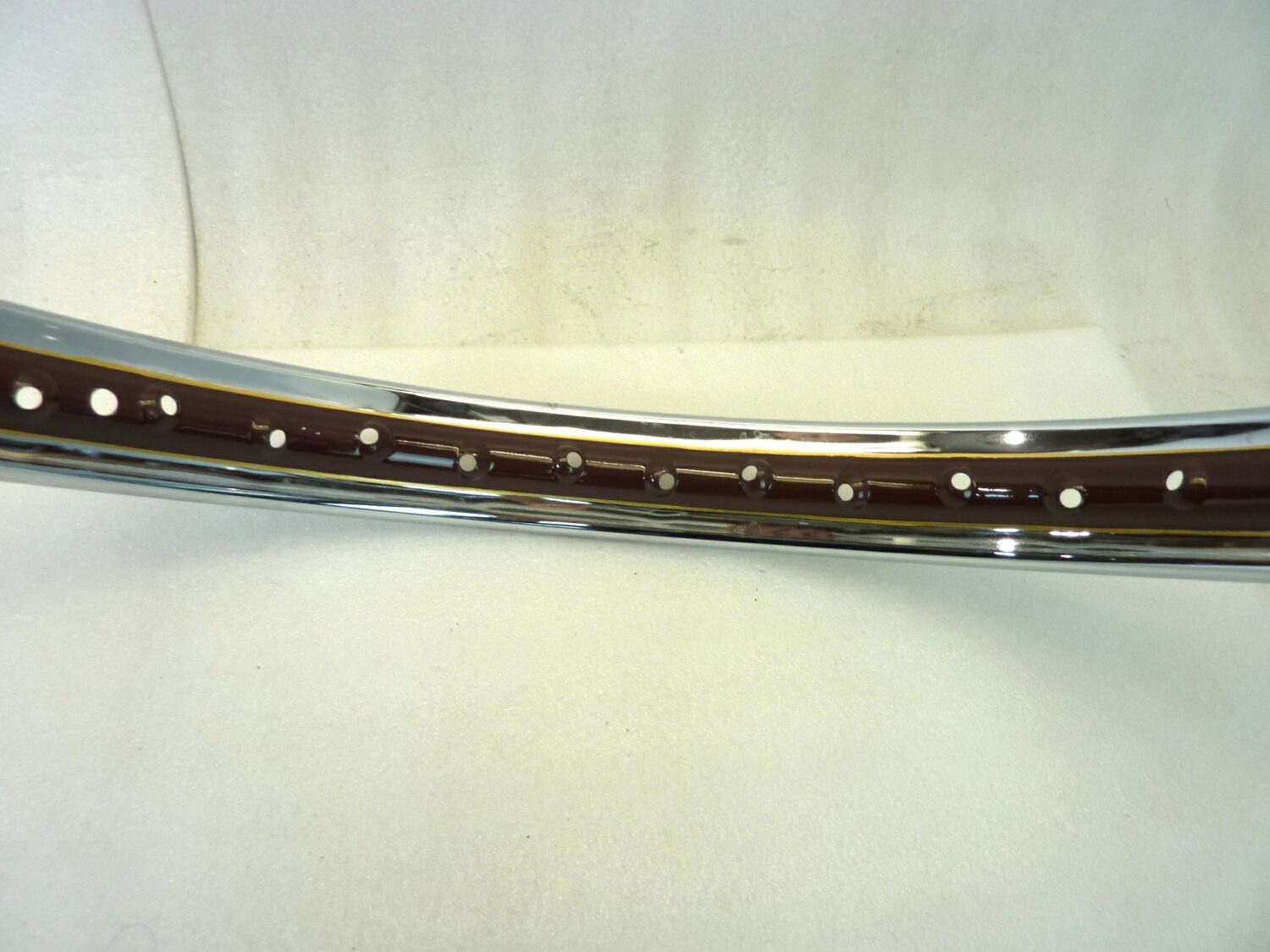 Cerchio moto epoca 19 x 1,6 36 fori marrone profili oro canale esterno 59,7 mm interno 41,6 mm ruota - immagine 6