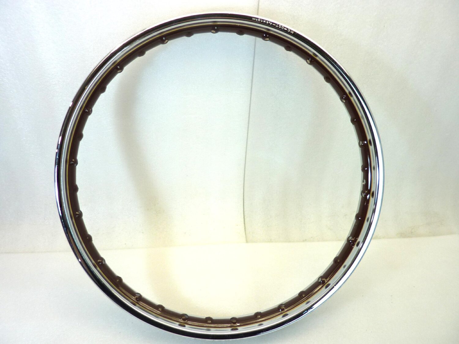 Cerchio moto epoca 19 x 1,6 36 fori marrone profili oro canale esterno 59,7 mm interno 41,6 mm ruota - immagine 8