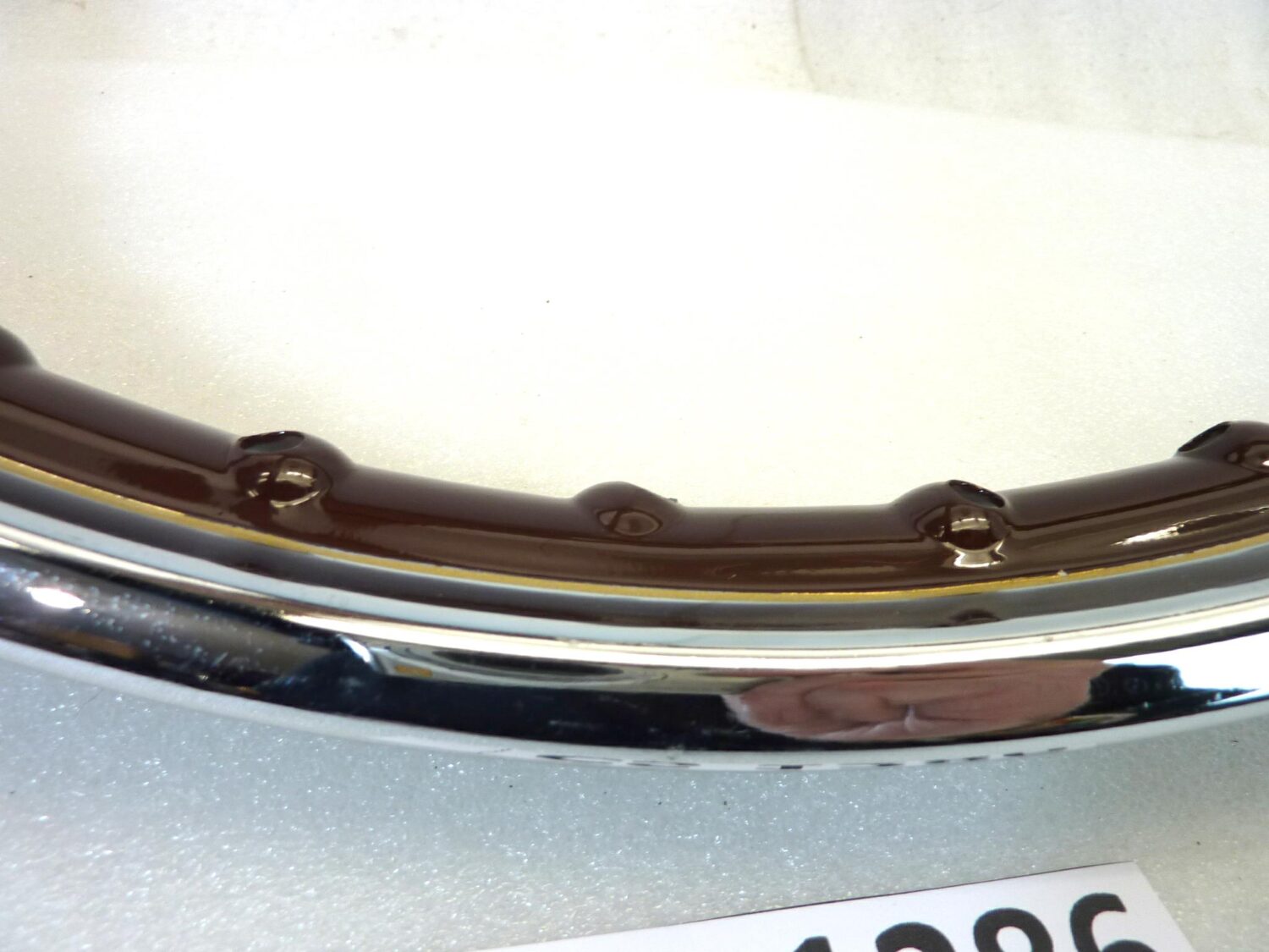 Cerchio moto epoca 19 x 1,6 36 fori marrone profili oro canale esterno 59,7 mm interno 41,6 mm ruota - immagine 10