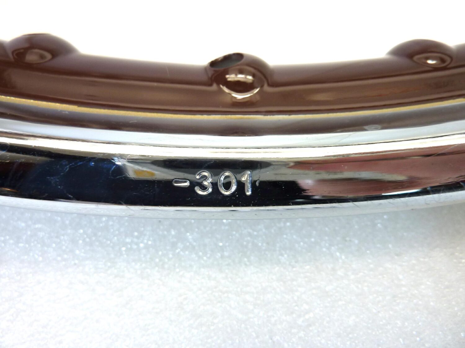 Cerchio moto epoca 19 x 1,6 36 fori marrone profili oro canale esterno 59,7 mm interno 41,6 mm ruota - immagine 12