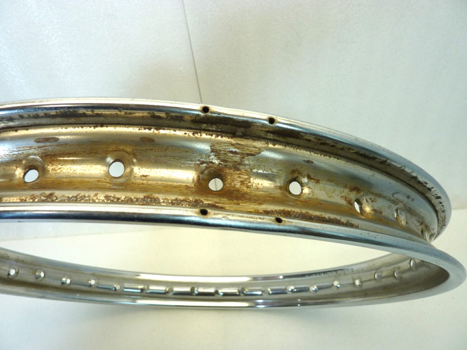 Cerchio moto epoca Radaelli 19 x 1,5 36 fori diam 505 mm canale esterno 54,9 mm interno 38 mm ruota - immagine 10