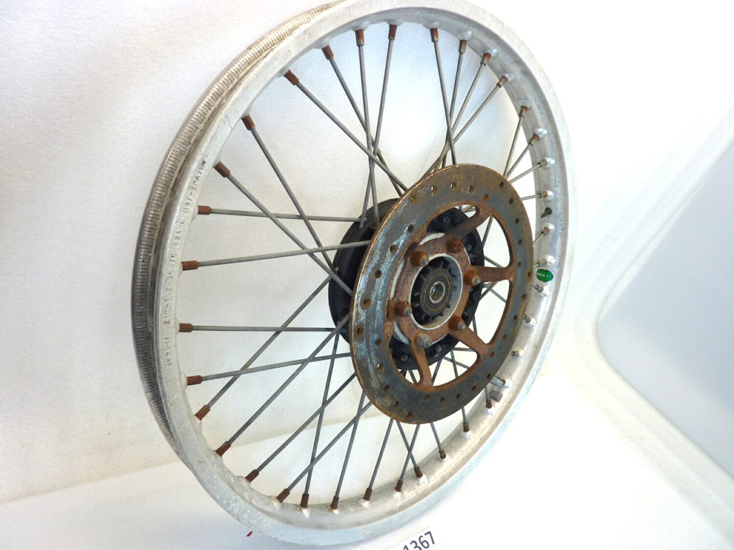 Cerchio anteriore Guzzi TT V35 V65 350 650 TT Akront 21 x 1,6 36 TC 664 ruota con disco spesso 5 mm - immagine 2